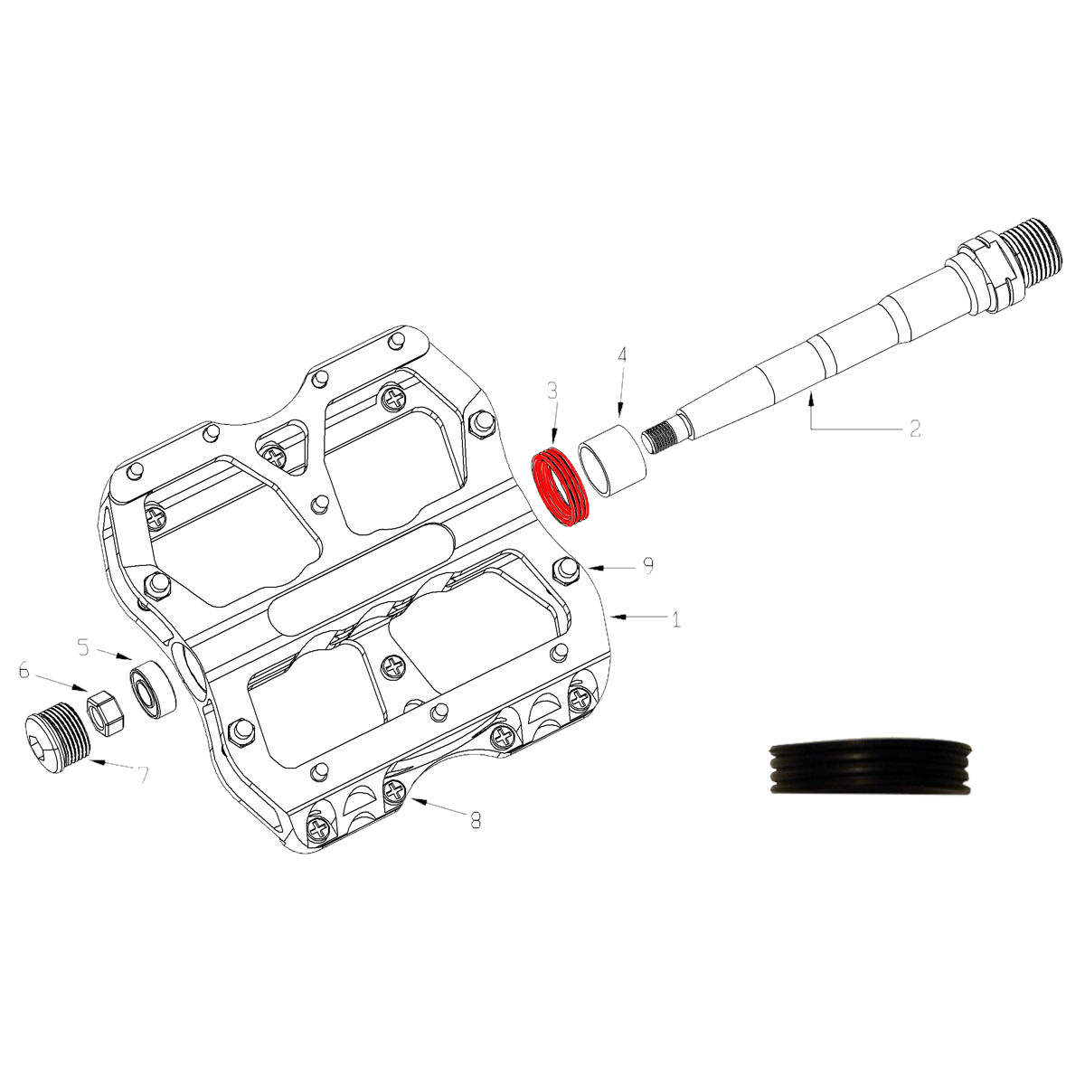 Produktbild von Reverse Components Achsstoppgummi Set für Escape Pedale