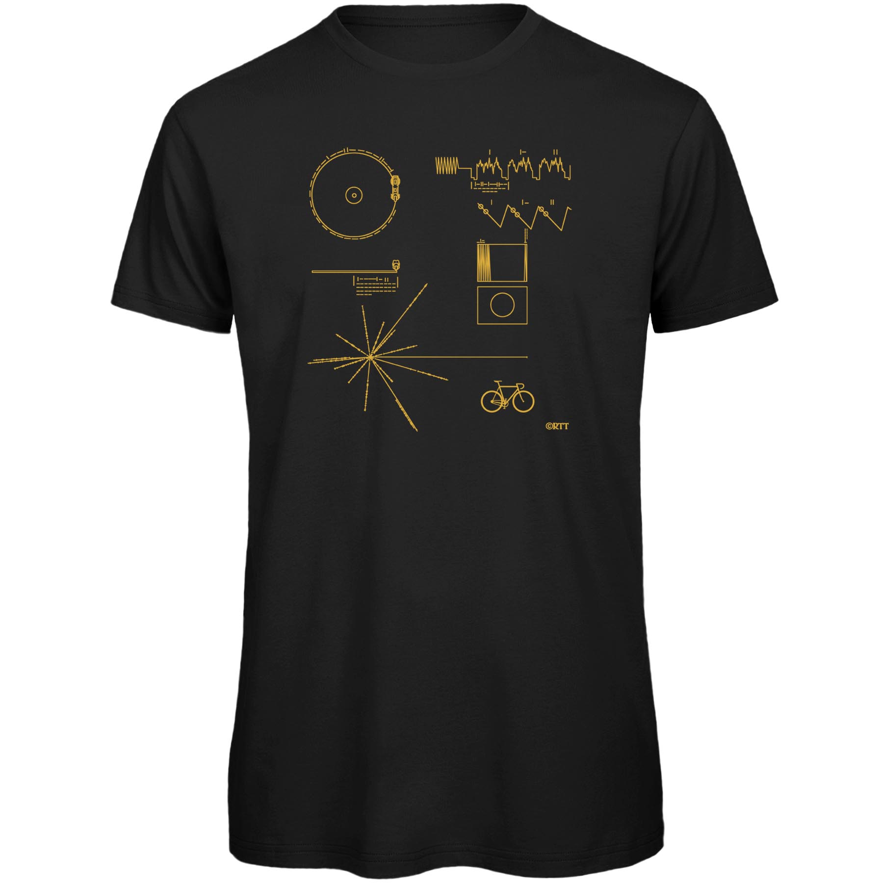 Productfoto van RTTshirts Voyager Fiets T-Shirt Heren - zwart