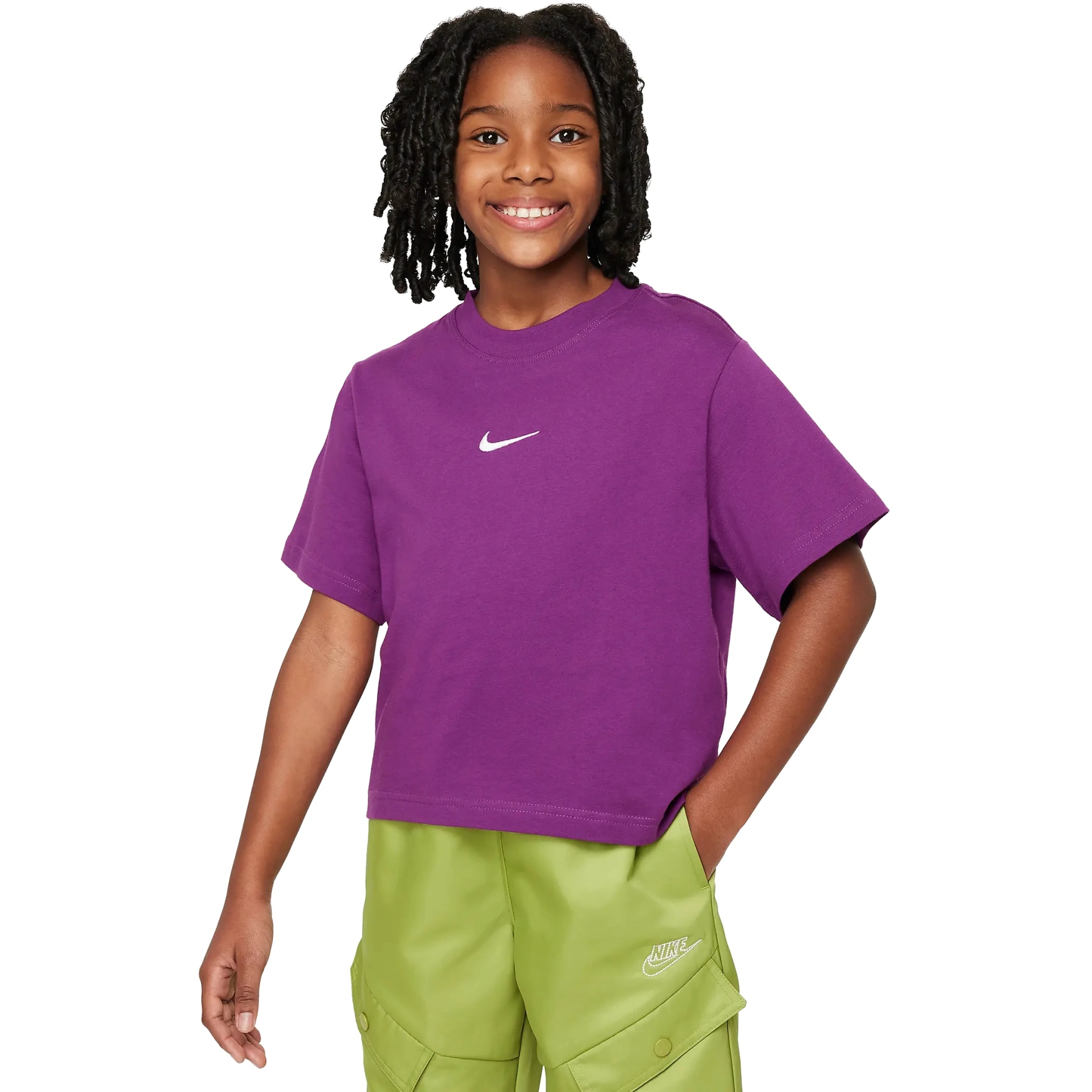 Picture of Nike Sportswear Shortsleeve Shirt Big Kids - viotech/white DH5750-503