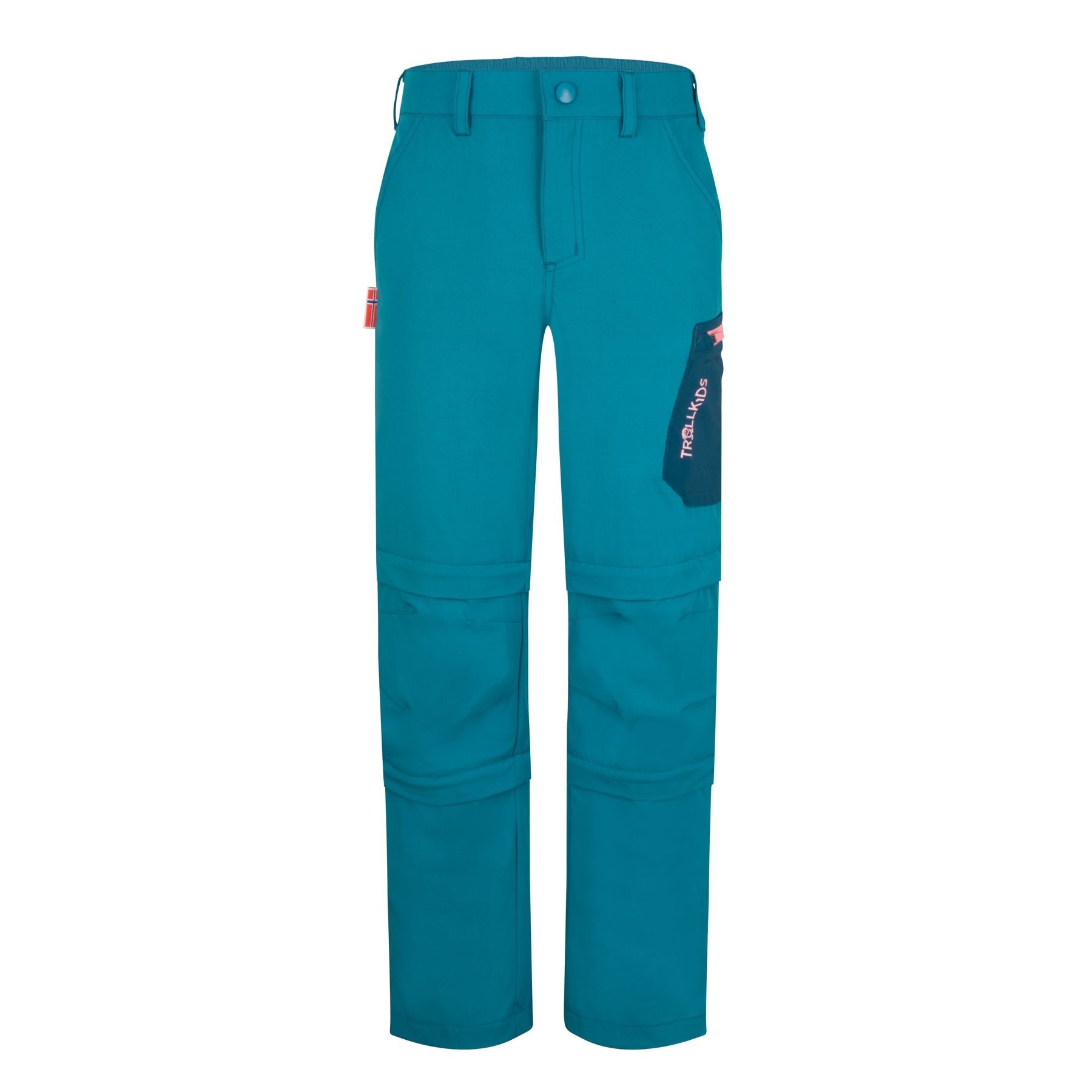 Zdjęcie: Trollkids Preikestolen Double Zip-Off Pants Kids - Harbor Blue/Madeira Blue/Peony Rose