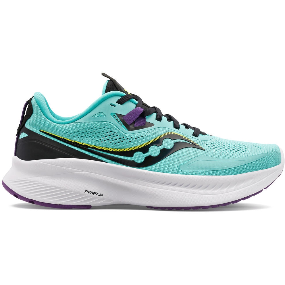 Image of Saucony Guide 15 Women's Running Shoes - cool mint/acid