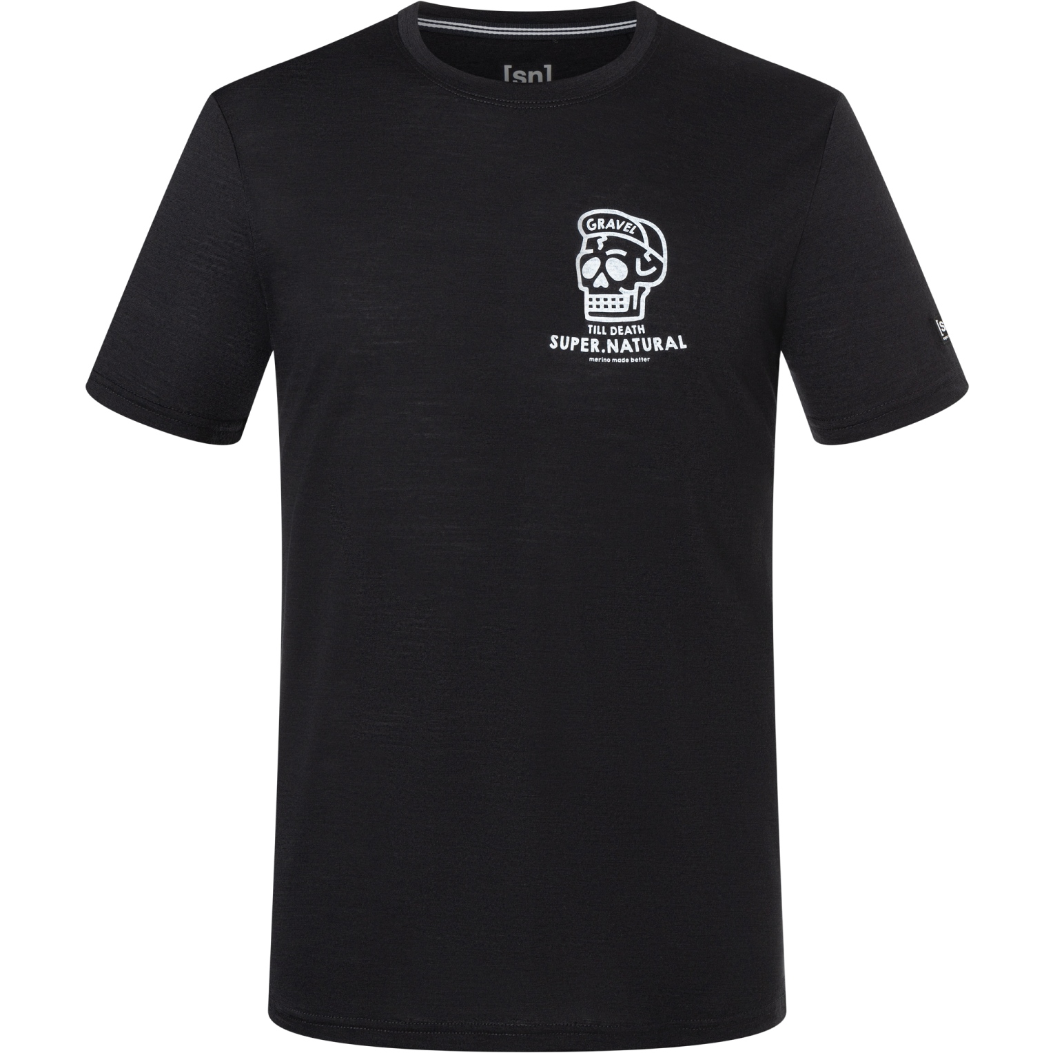 Productfoto van SUPER.NATURAL Gravel T-Shirt Heren - Jet Black/Fresh White