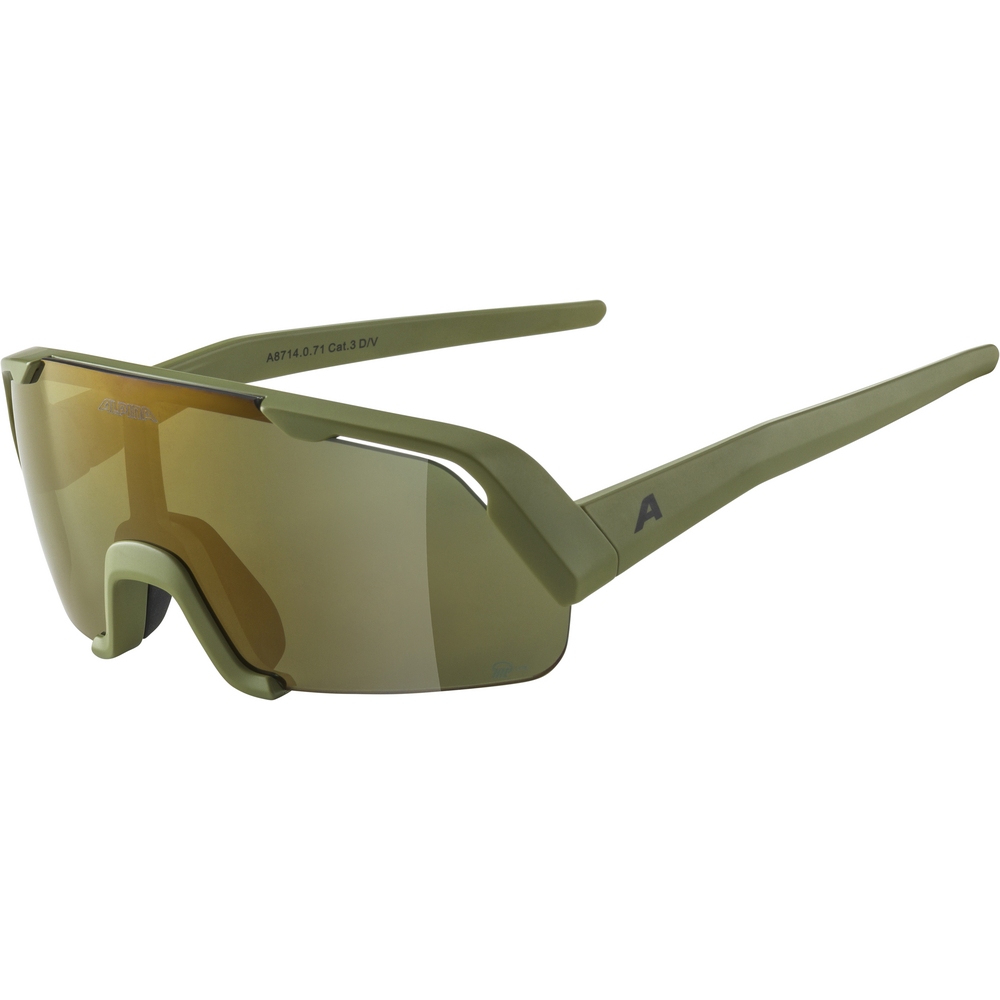 Image of Alpina Rocket Youth Q-Lite Glasses - Olive Matt / Q-LITE Bronce Mirror