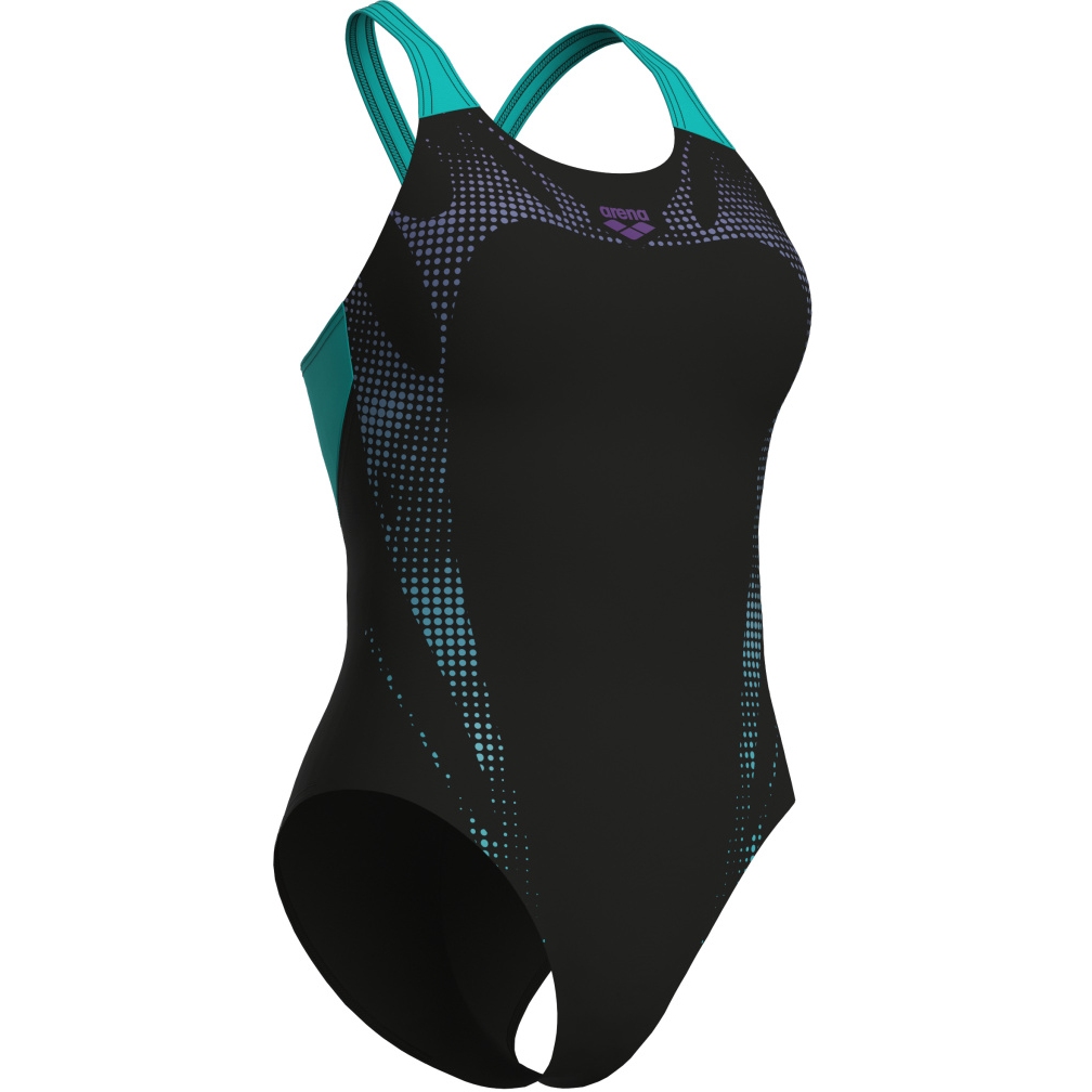 arena Feel Spider Web V Back Badeanzug Damen Schwarz Water BIKE24