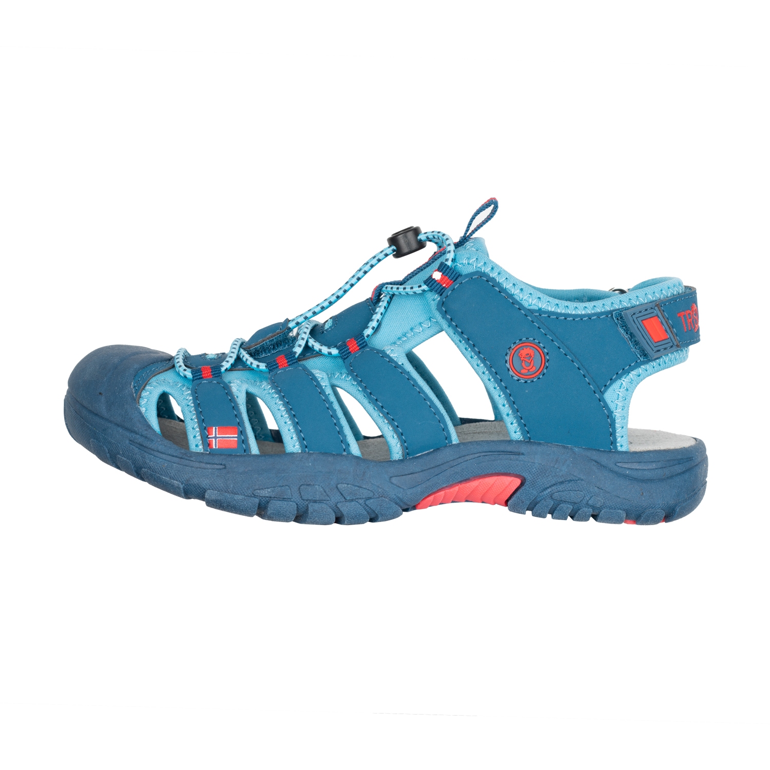 Picture of Trollkids Kvalvika Kids Sandals - dolphin blue/spicy red