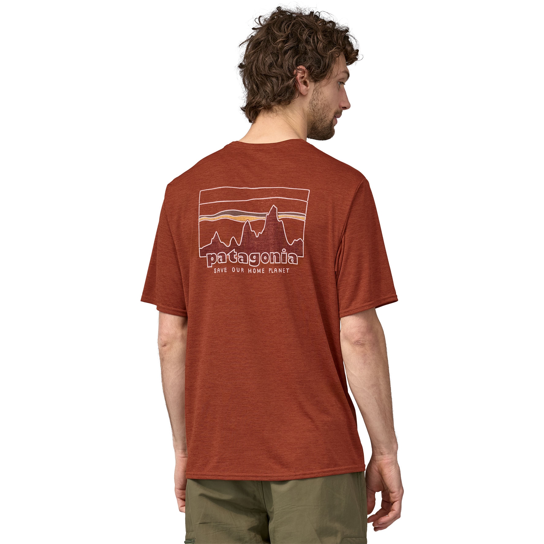 Patagonia Capilene Cool Daily Graphic Shirt Men - 73 Skyline: Burl Red X-Dye