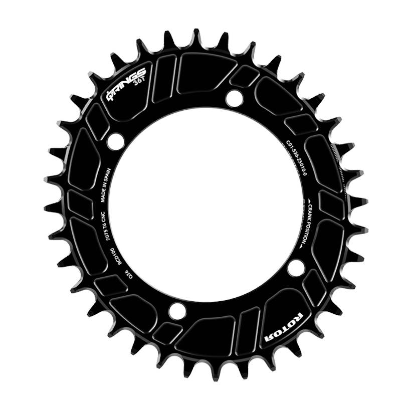 Produktbild von Rotor Q-Ring MTB Kettenblatt - BCD 100x4 | Oval - schwarz