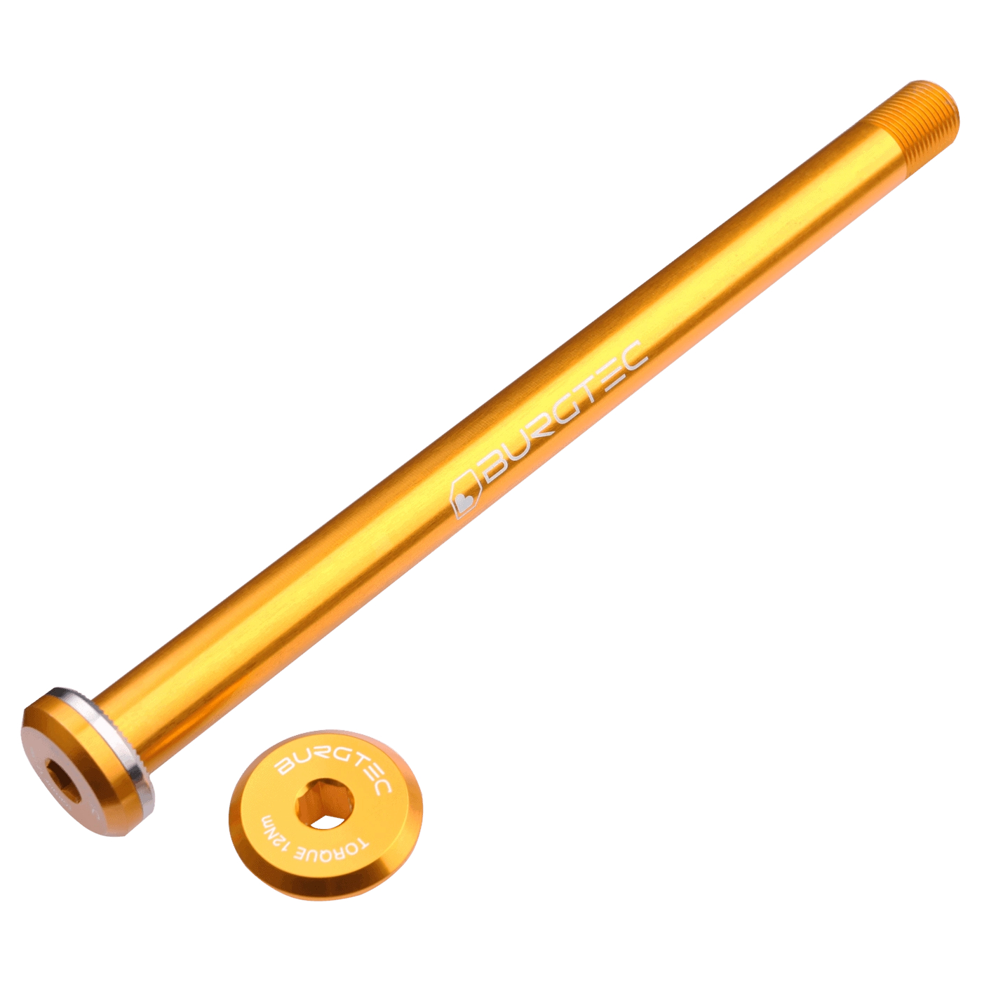 Produktbild von Burgtec Steckachse - 12x148mm Boost - für Santa Cruz Ausfallenden / 168,5mm - Burgtec Bullion Gold