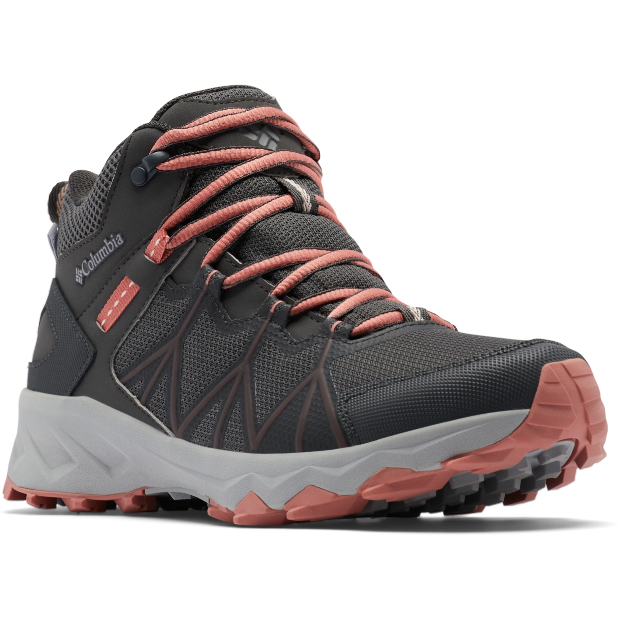 Image of Columbia Peakfreak II Mid Outdry Hiking Shoes Women - Dark Grey/Dark Coral