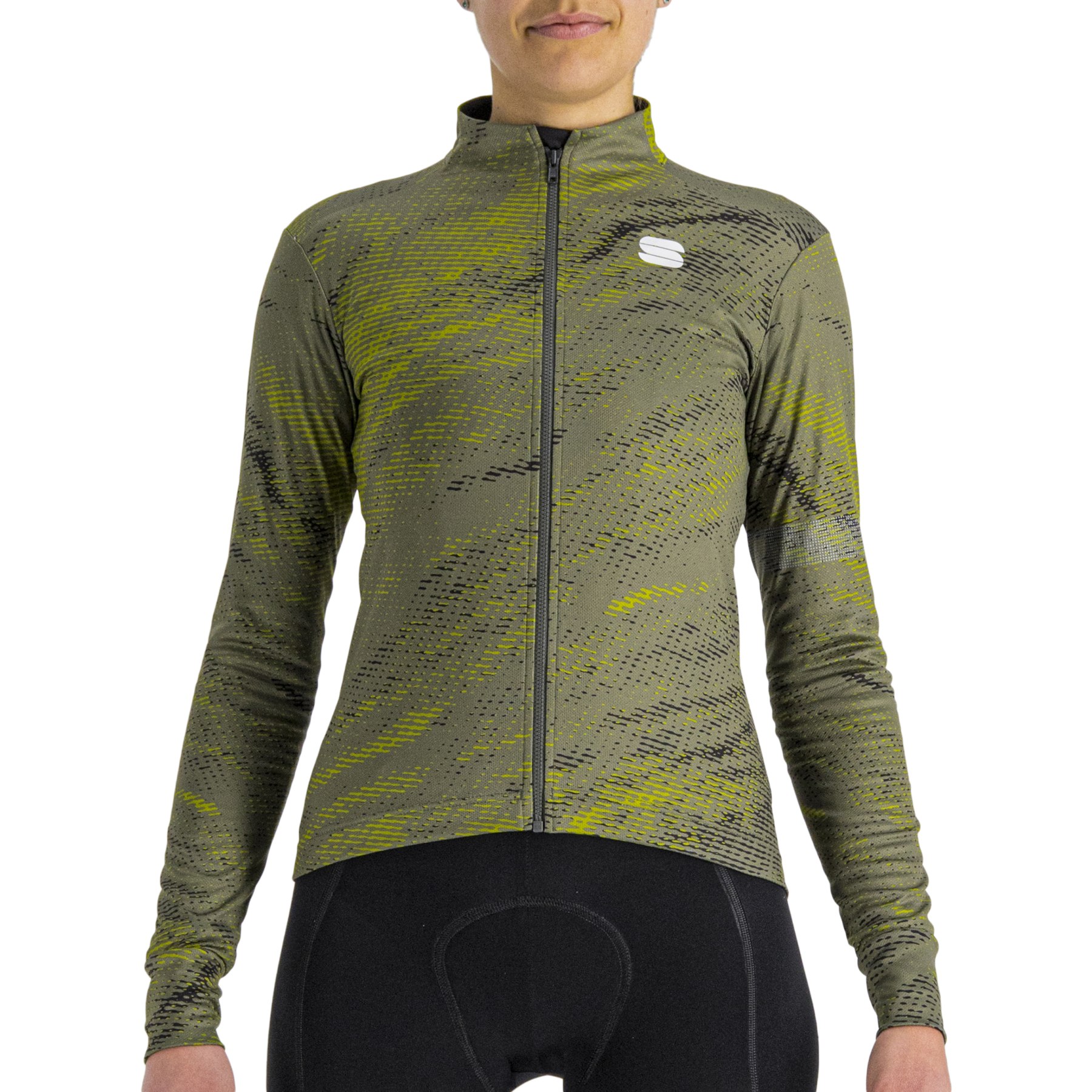 Picture of Sportful Cliff Supergiara Women&#039;s Thermal Jersey - 305 Beetle Guacamole Black