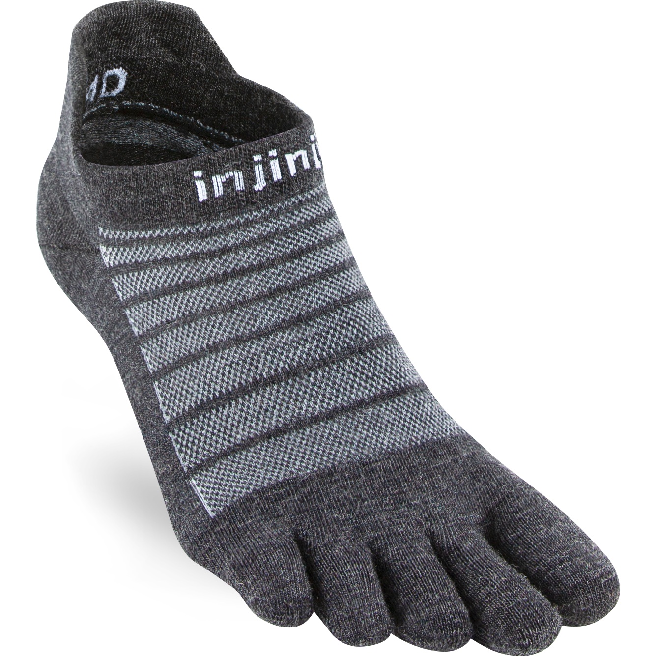 Injinji Run Lightweight No-Show Merino Wool Socks - slate | BIKE24