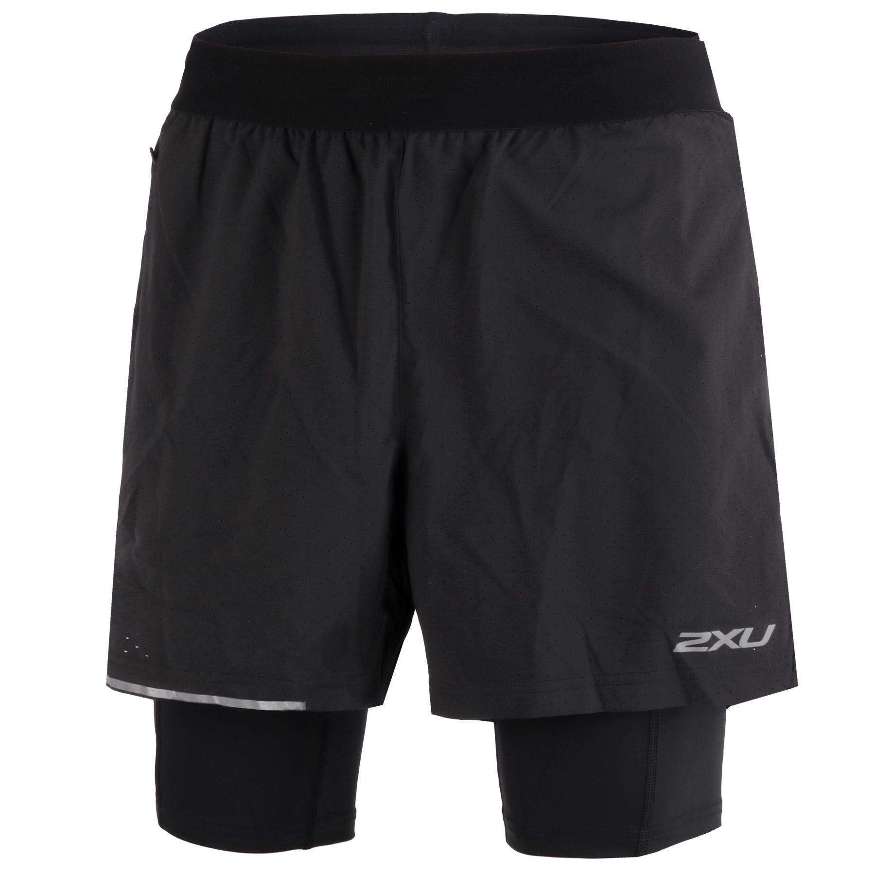 Picture of 2XU Aero 2-In-1 5&quot; Shorts - black/silver reflective