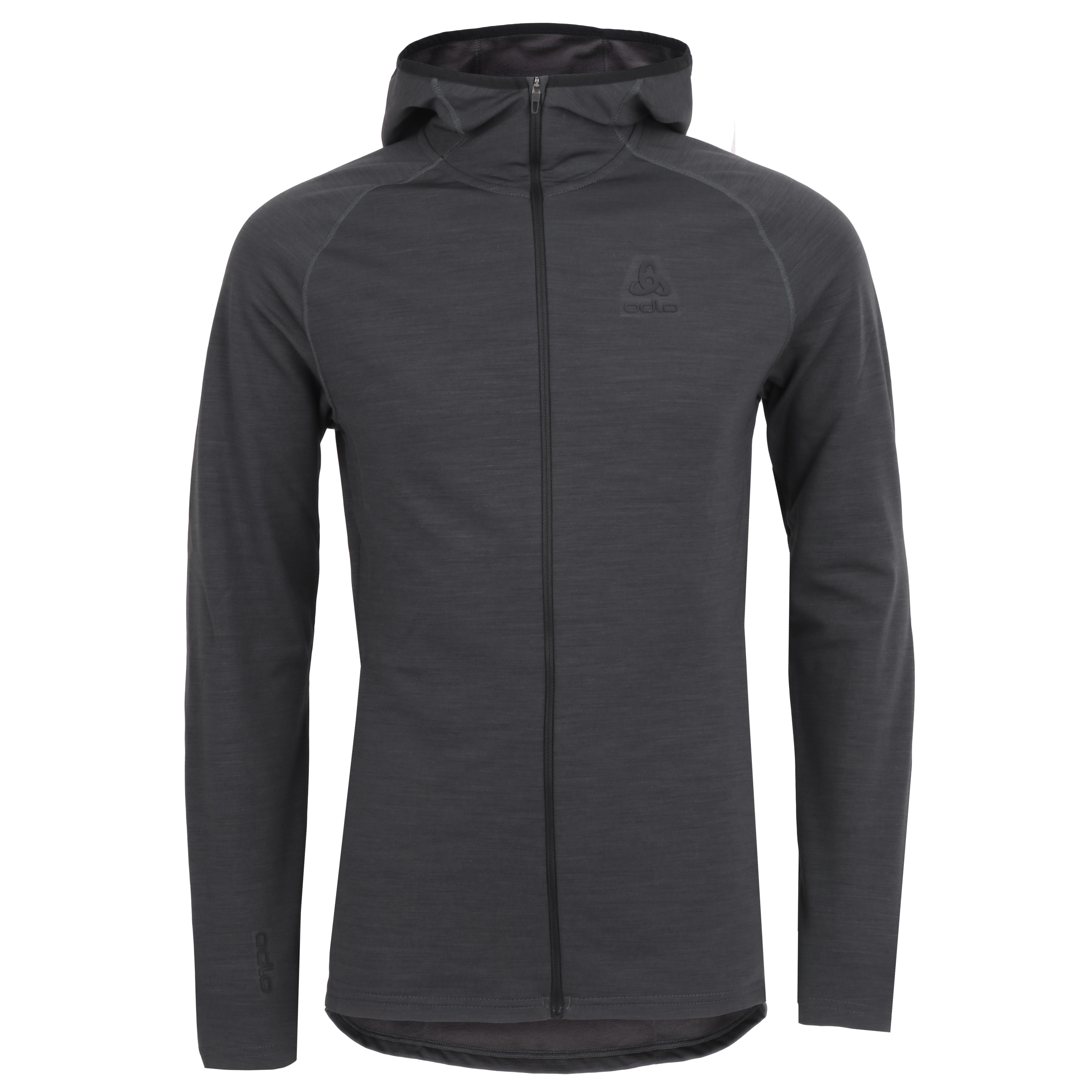 Image of Odlo Ascent Performance Wool Warm Hooded Mid Layer Jacket Men - odlo graphite grey