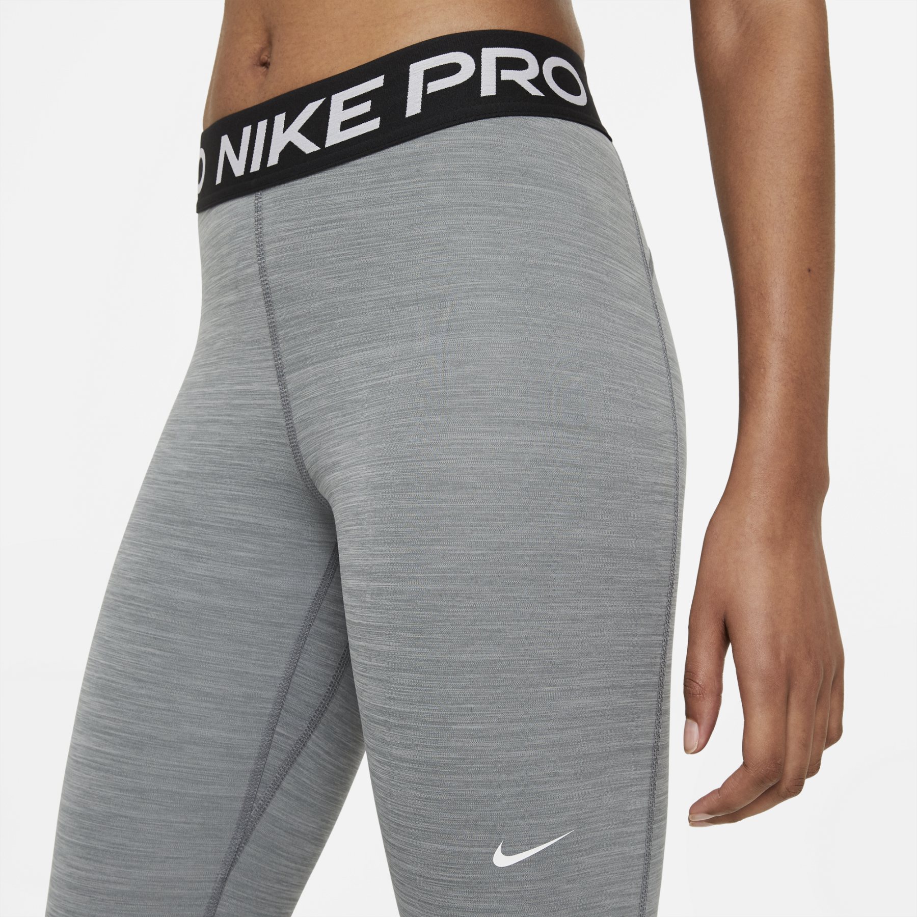 Nike Pro Mid-Rise Tights Damen - smoke grey/heather/black/white CZ9779-084