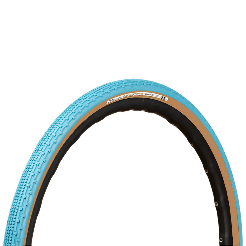 Picture of Panaracer Gravelking SK TLC Folding Tire - Limited Colour Edition - turquoise blue/brown