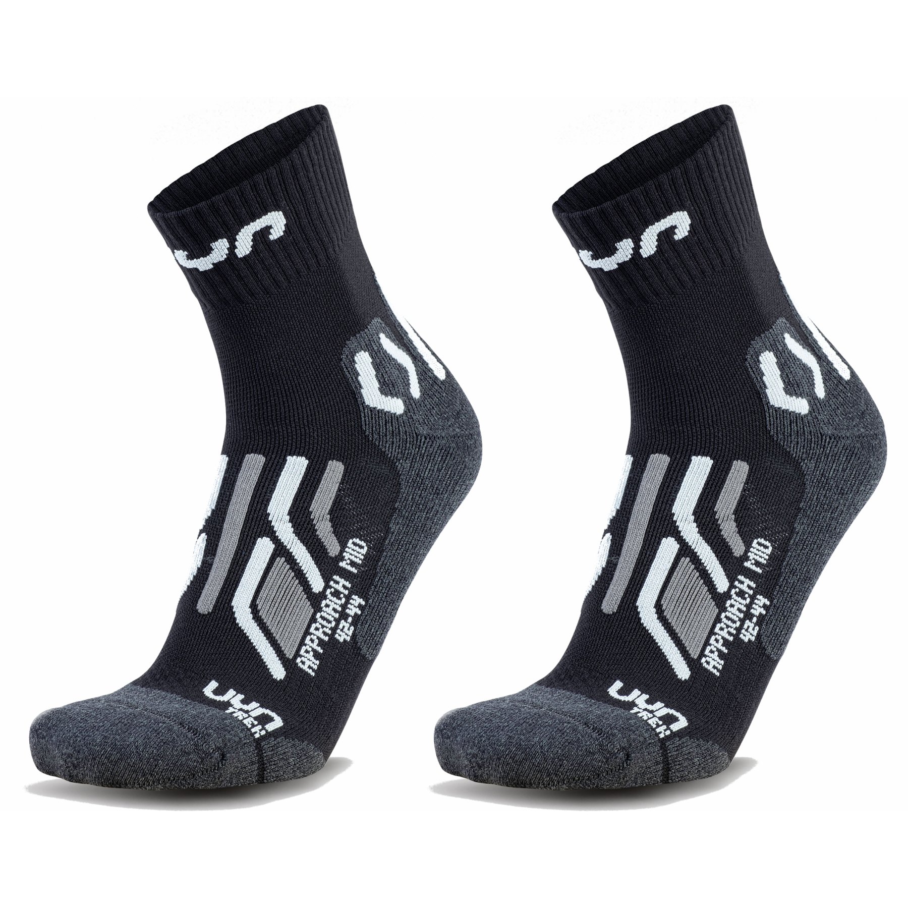 Produktbild von UYN Trekking Approach Mid Cut Socken Damen 2 Paar Pack - Schwarz/Grau