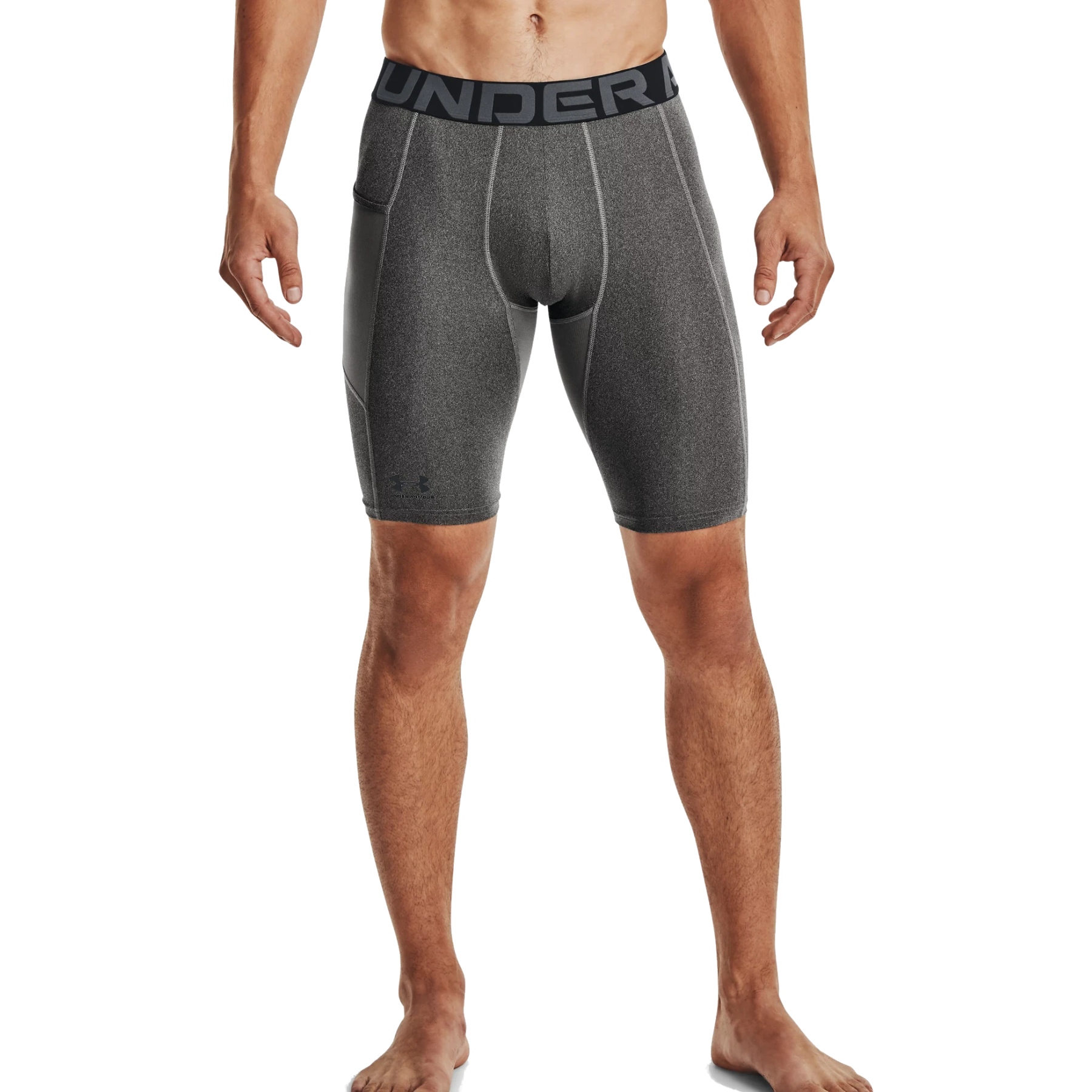 Produktbild von Under Armour HeatGear® Armour Long Shorts mit Tasche Herren - Carbon Heather/Black