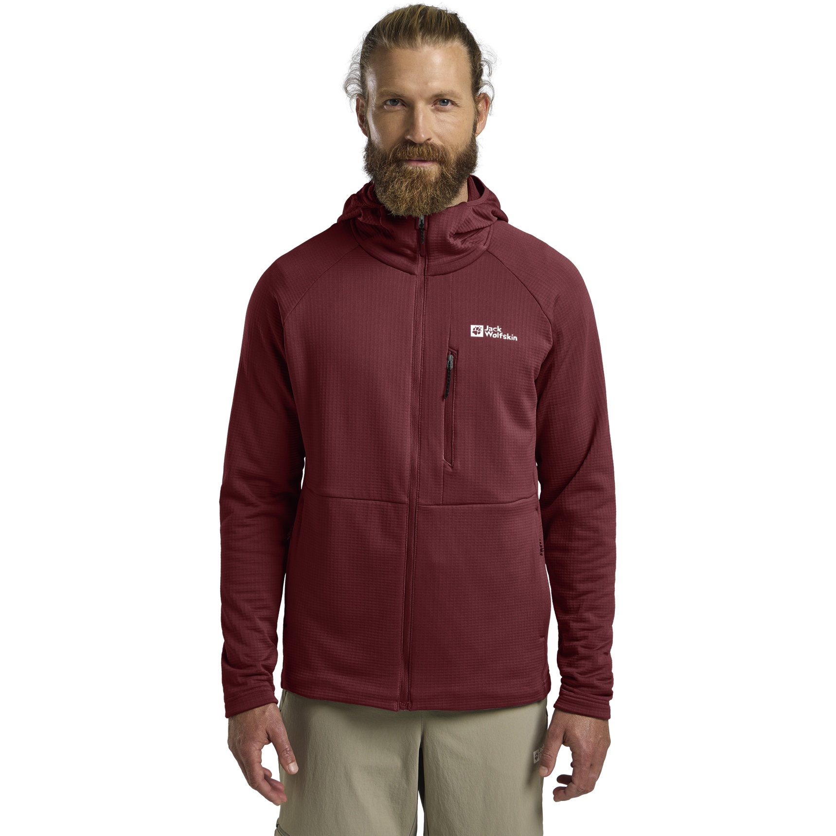 Bild von Jack Wolfskin Kolbenberg Full Zip Kapuzenjacke Herren - deep ruby