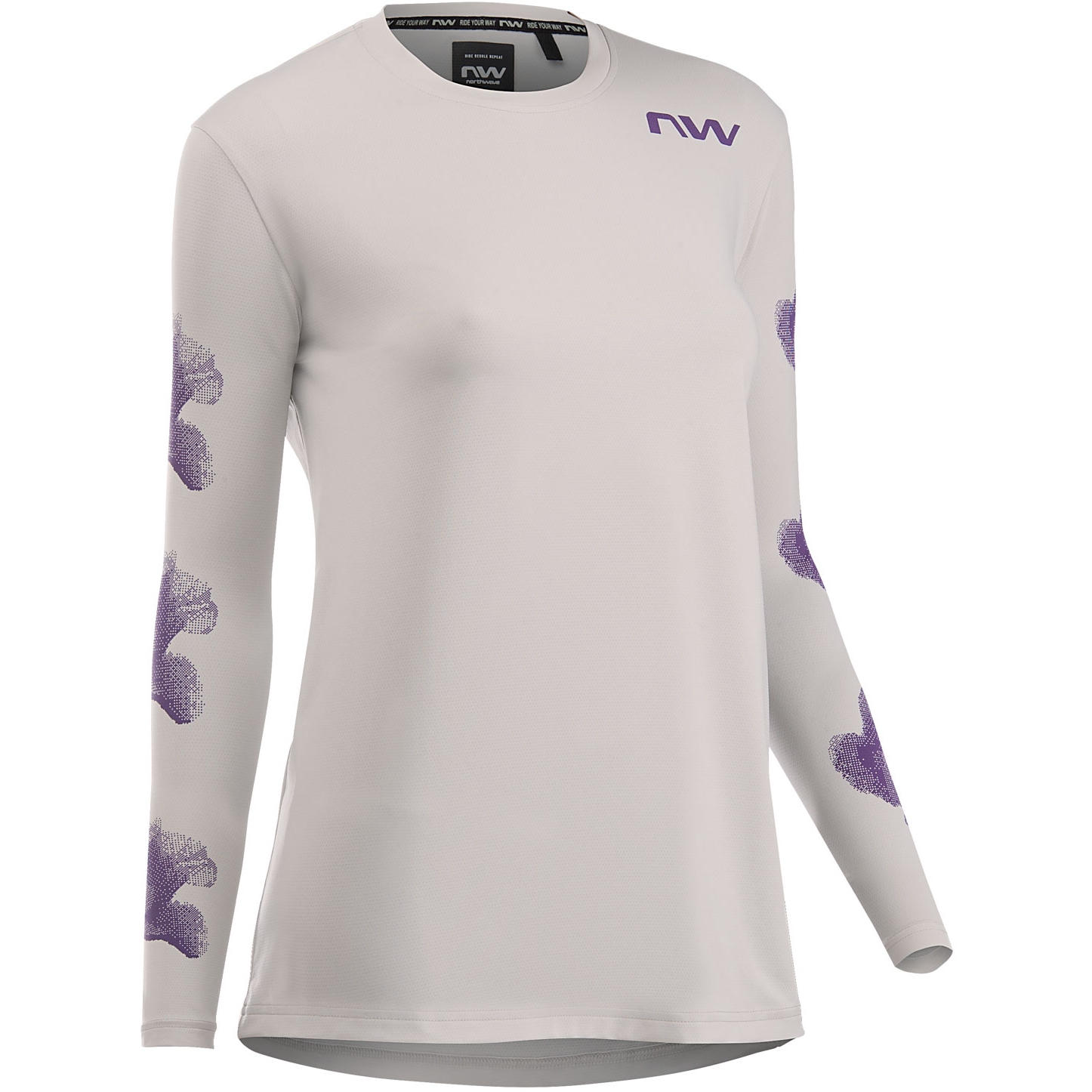 Produktbild von Northwave Xtrail Langarmtrikot Damen - light grey/dark purple 129