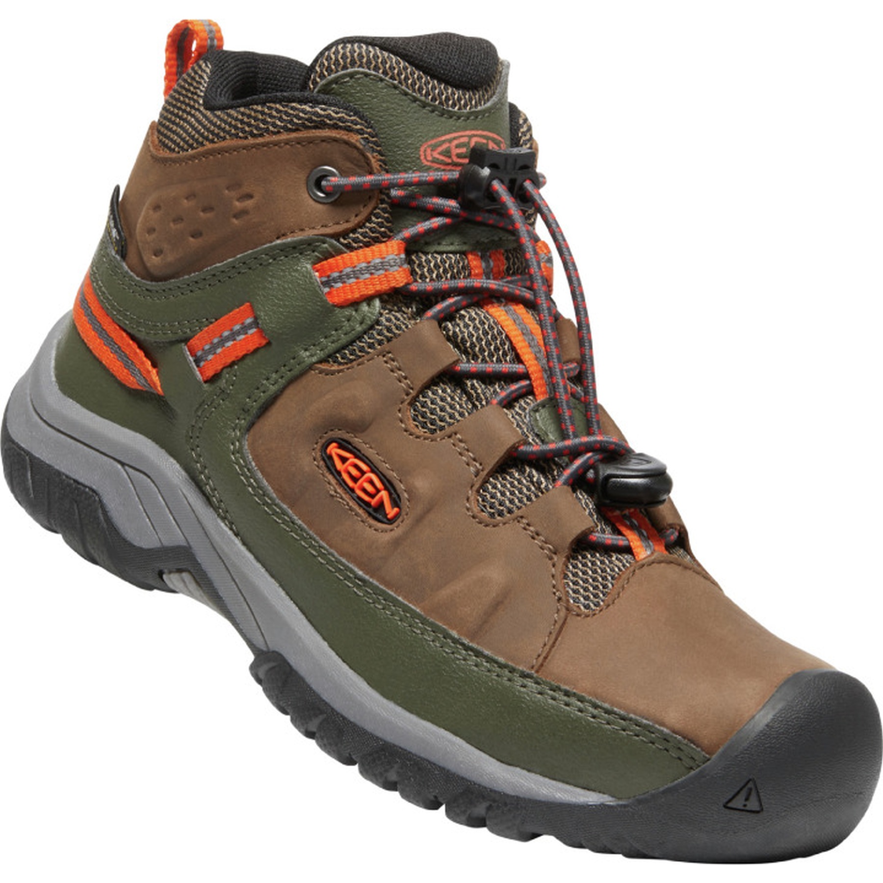Picture of KEEN Targhee Mid Waterproof Kids Hiking Boots - Dark Earth / Forest Night (Size 32-39)