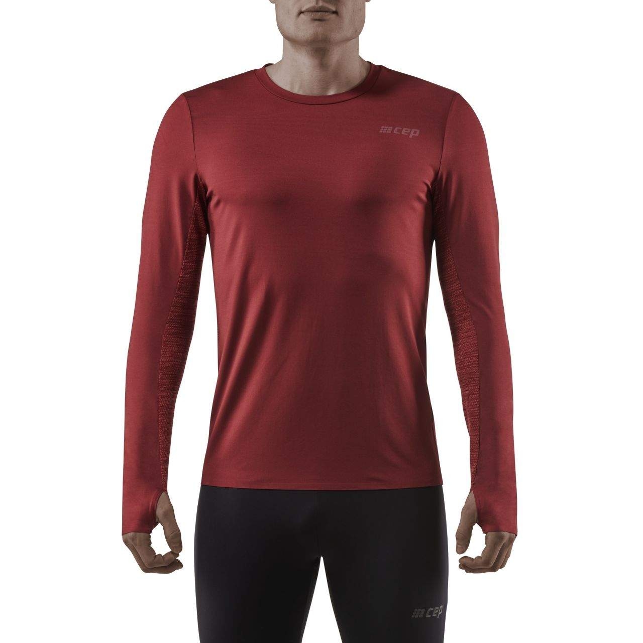 Picture of CEP Run Round Neck Longsleeve Shirt - dark red