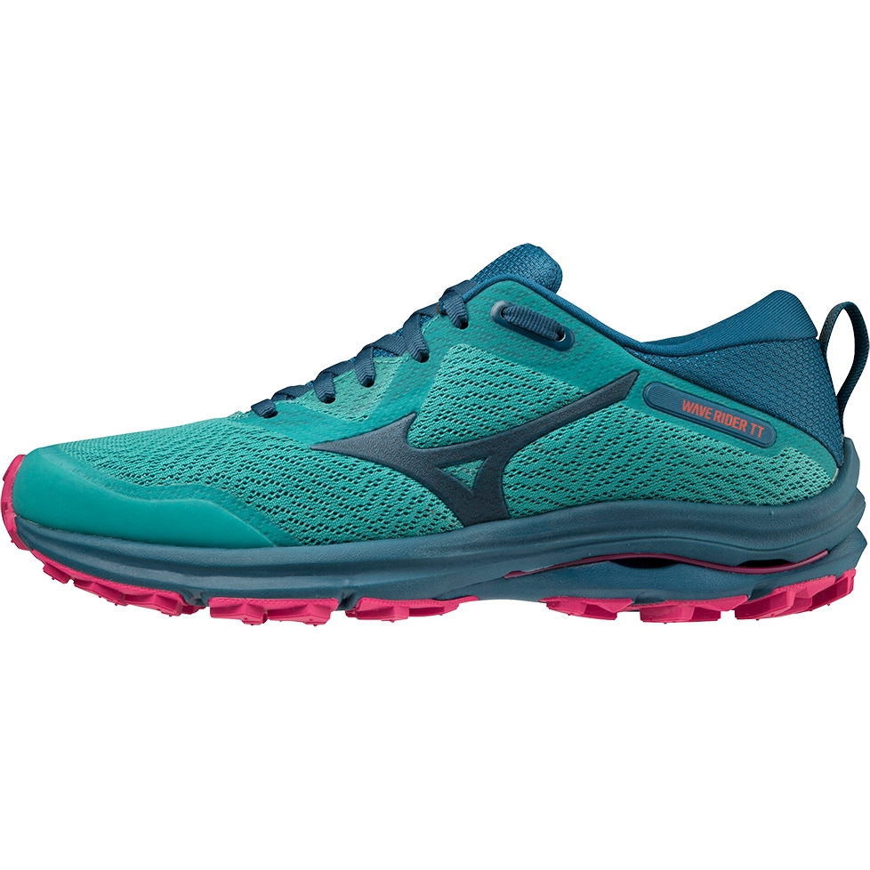 Picture of Mizuno Wave Rider TT Women&#039;s Running Shoes - Lagoon / Moroccan Blue / Pink Peacock