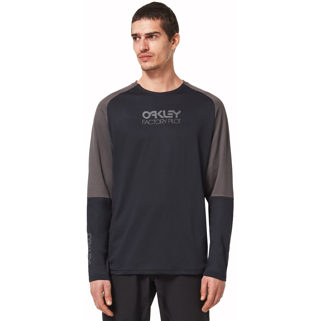 Oakley Factory Pilot II MTB Long Sleeve Jersey Men Black Forged Iron BIKE24