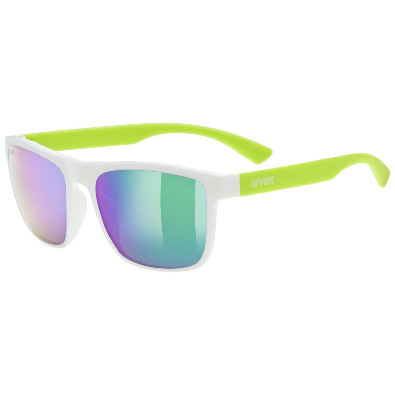 Photo produit de Uvex Lunettes Enfant - rookie - white-lime matt/mirror green