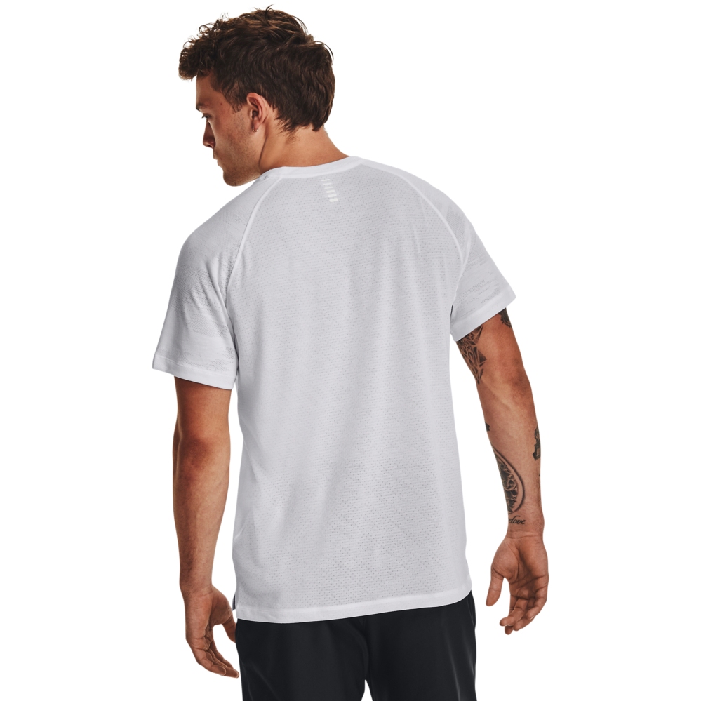 Under Armour UA Streaker Camo Shirt - White Men /Reflective Sleeve Speed Short