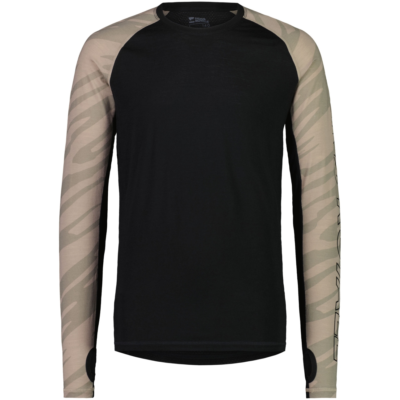 Picture of Mons Royale Temple Merino Air-Con Long Sleeve Men - black / undercover camo