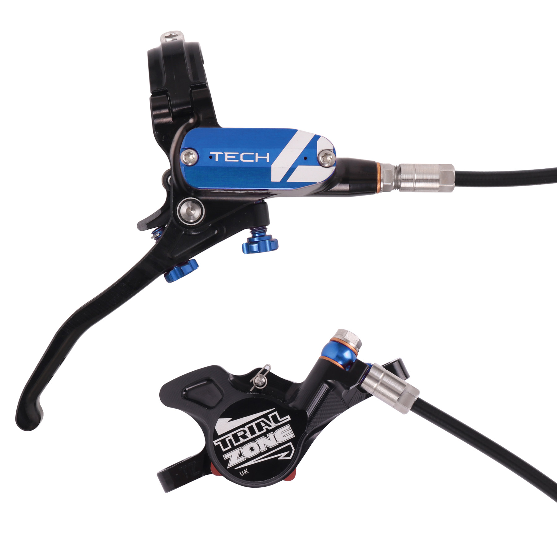 Image of Hope Tech 4 Trial Zone No.9 Disc Brake - black/blue - Lever right