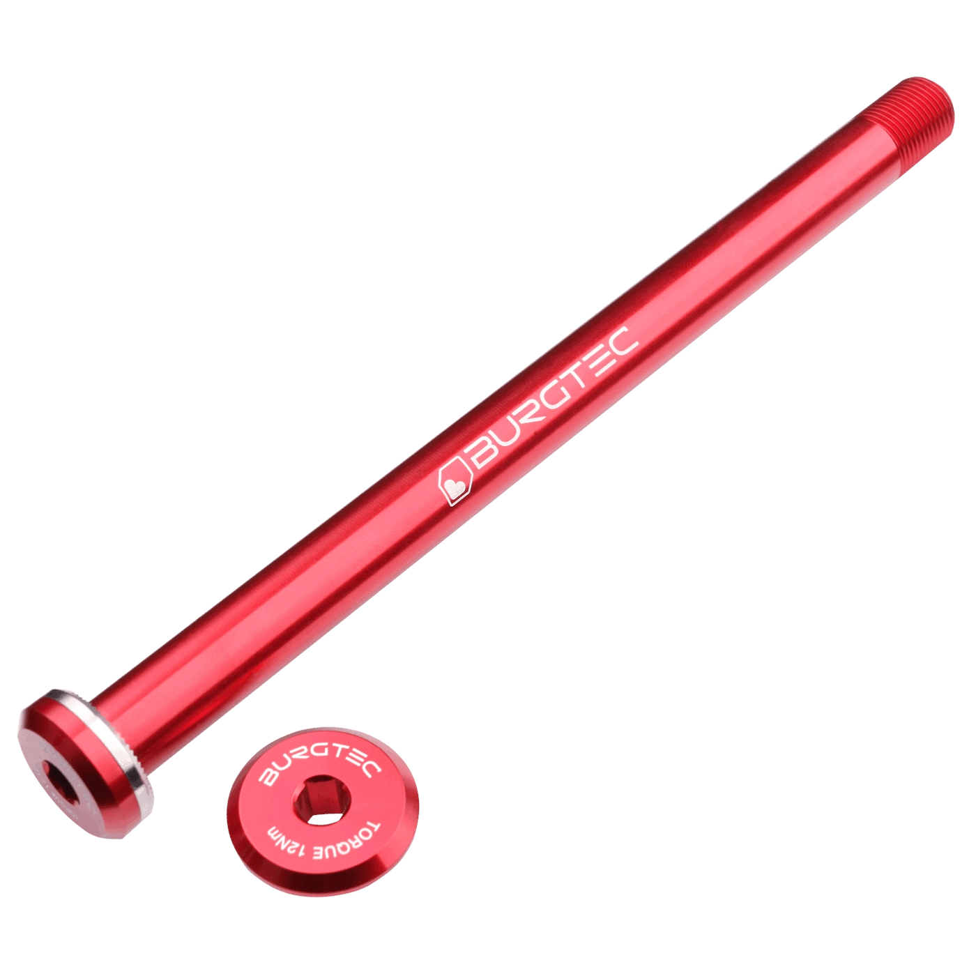 Picture of Burgtec Thru Axle - 12x148mm Boost - for Santa Cruz Rear Dropouts / 168.5mm - Race Red