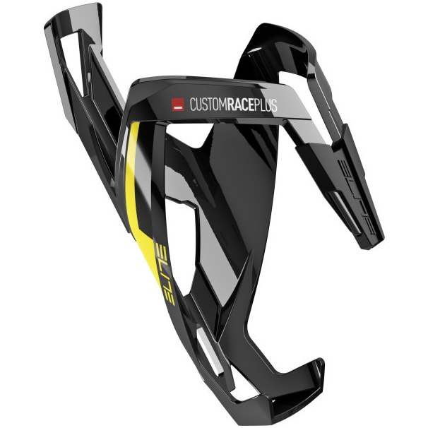 Picture of Elite Custom Race Plus Bottle Cage - black glossy/yellow graphic