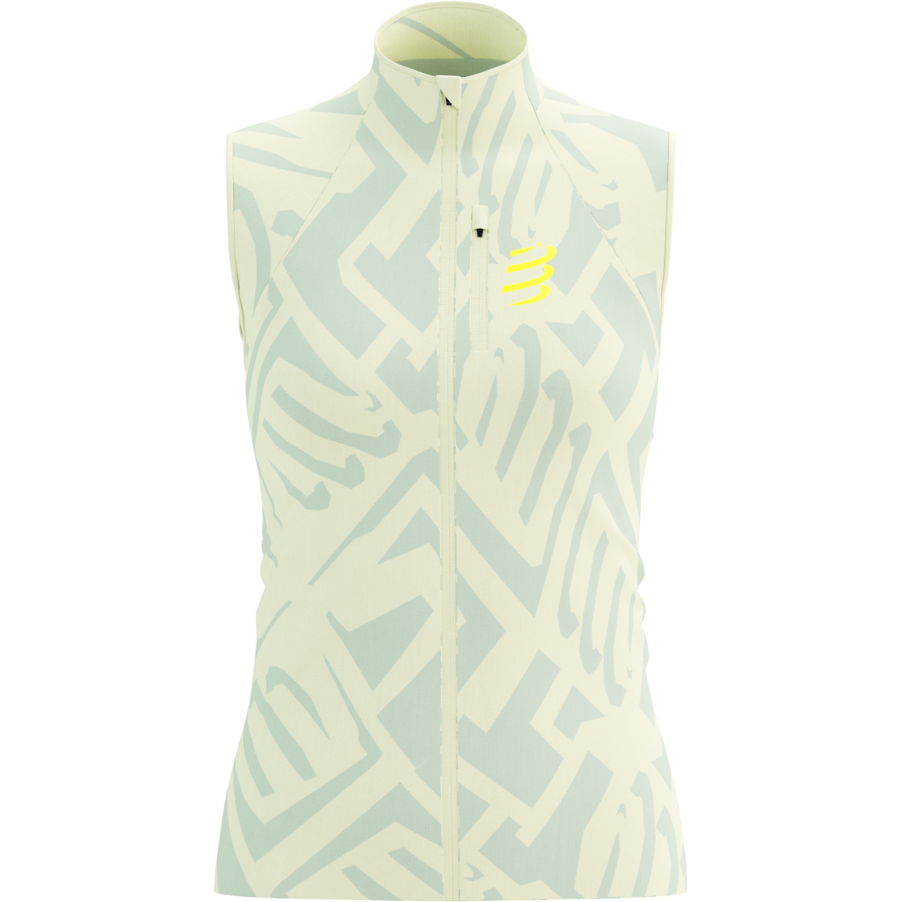 Picture of Compressport Hurricane Windproof Vest Women - sugar swizzle/ice flow/safety yellow