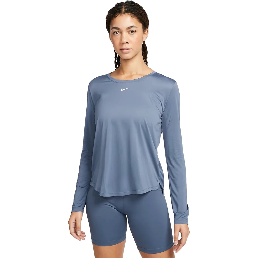 Nike Dri-Fit One Standard Fit Long-Sleeve Top Women - diffused blue/white  DD0641-491