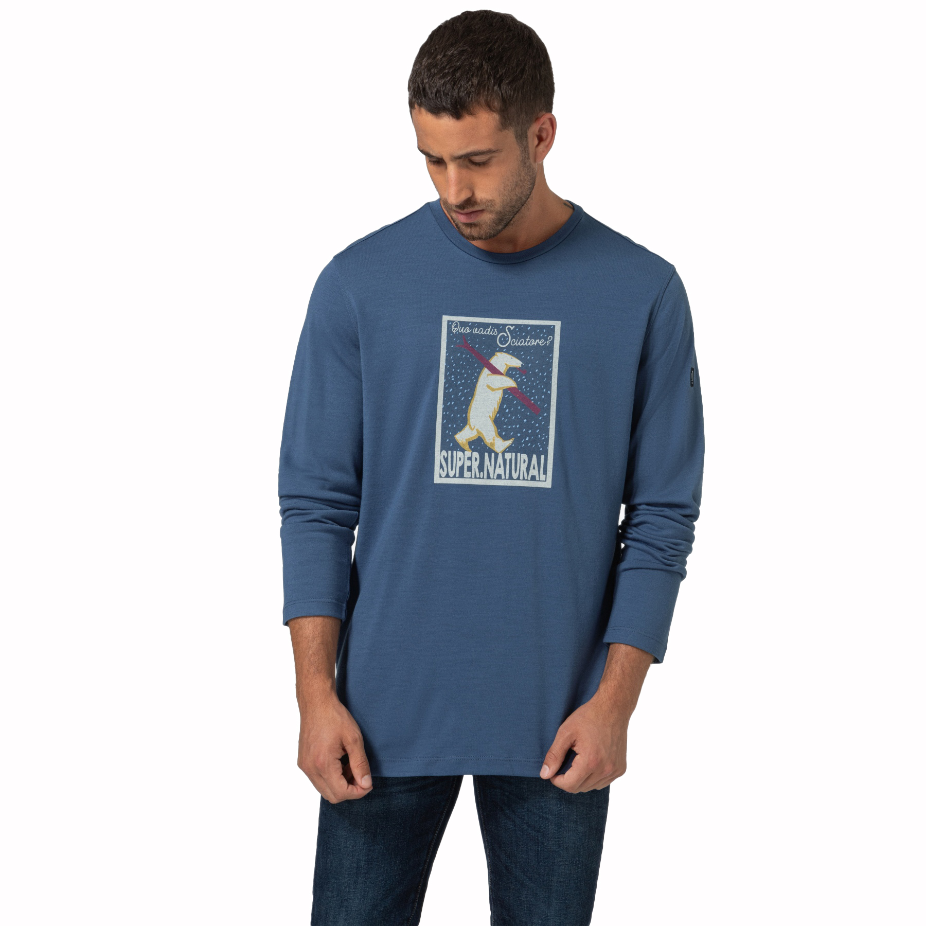 Picture of SUPER.NATURAL Skiatore Longsleeve Men - Night Shadow Blue/Various