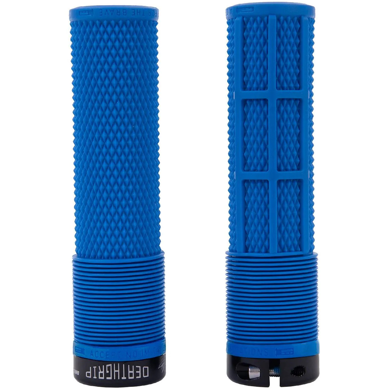 Image of DMR Brendog DeathGrip Flangeless Lock-On Grips - 133/31.3mm - Soft - royal blue