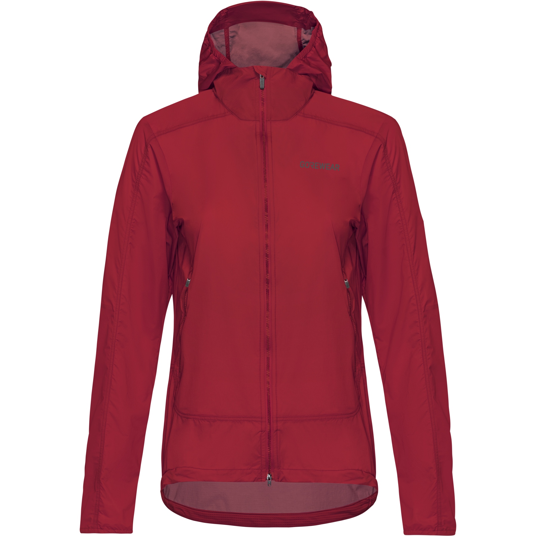 Женская ветровка с капюшоном GOREWEAR Fernflow - универсальная красная DA00 red