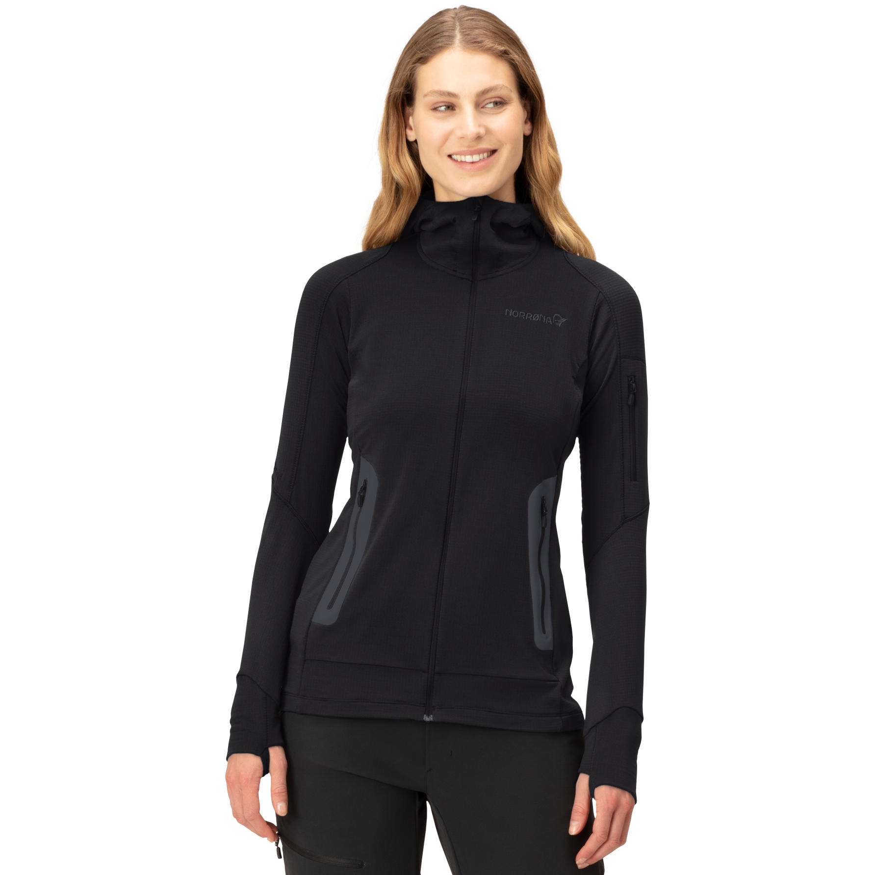 Foto de Norrona Chaqueta Mujer - falketind Power Grid Hood - Caviar