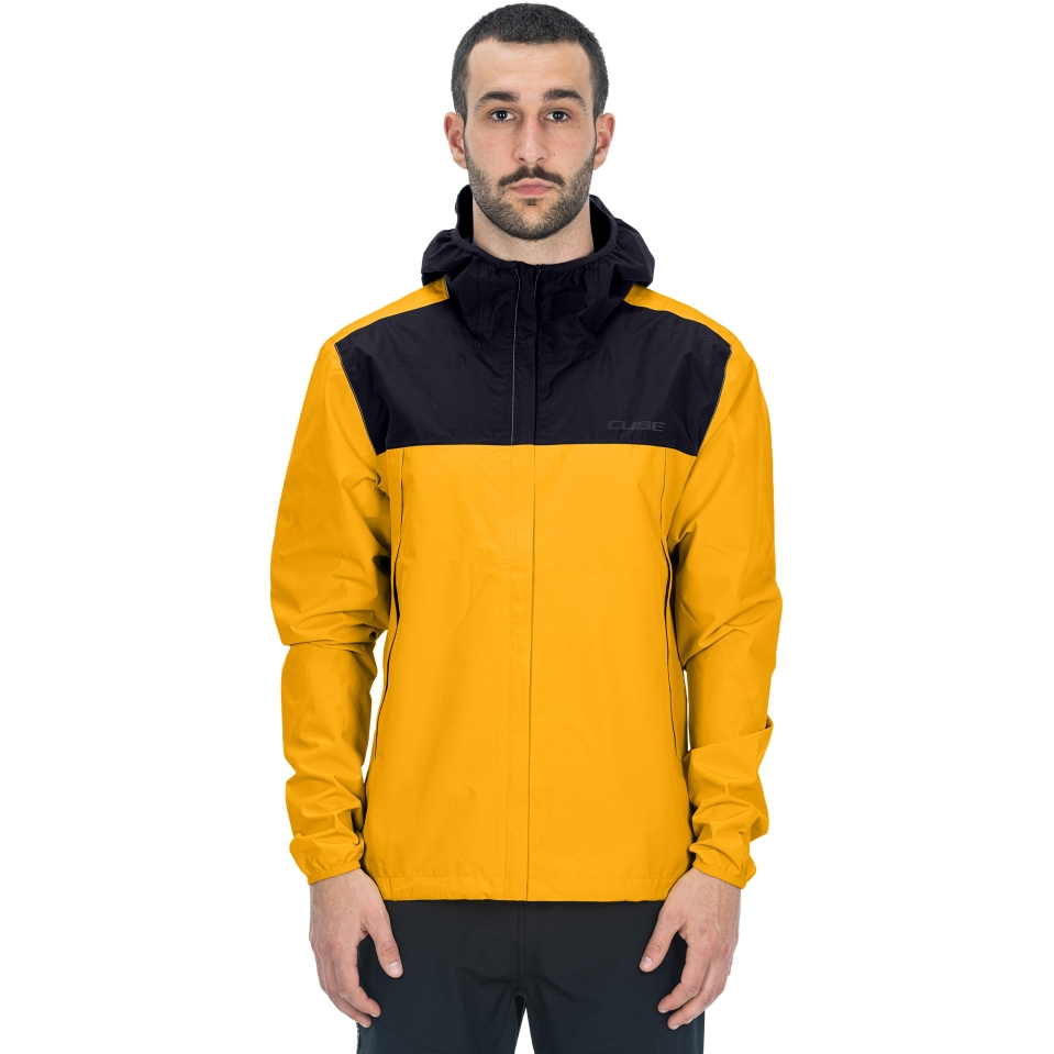 Black and yellow rain jacket hotsell