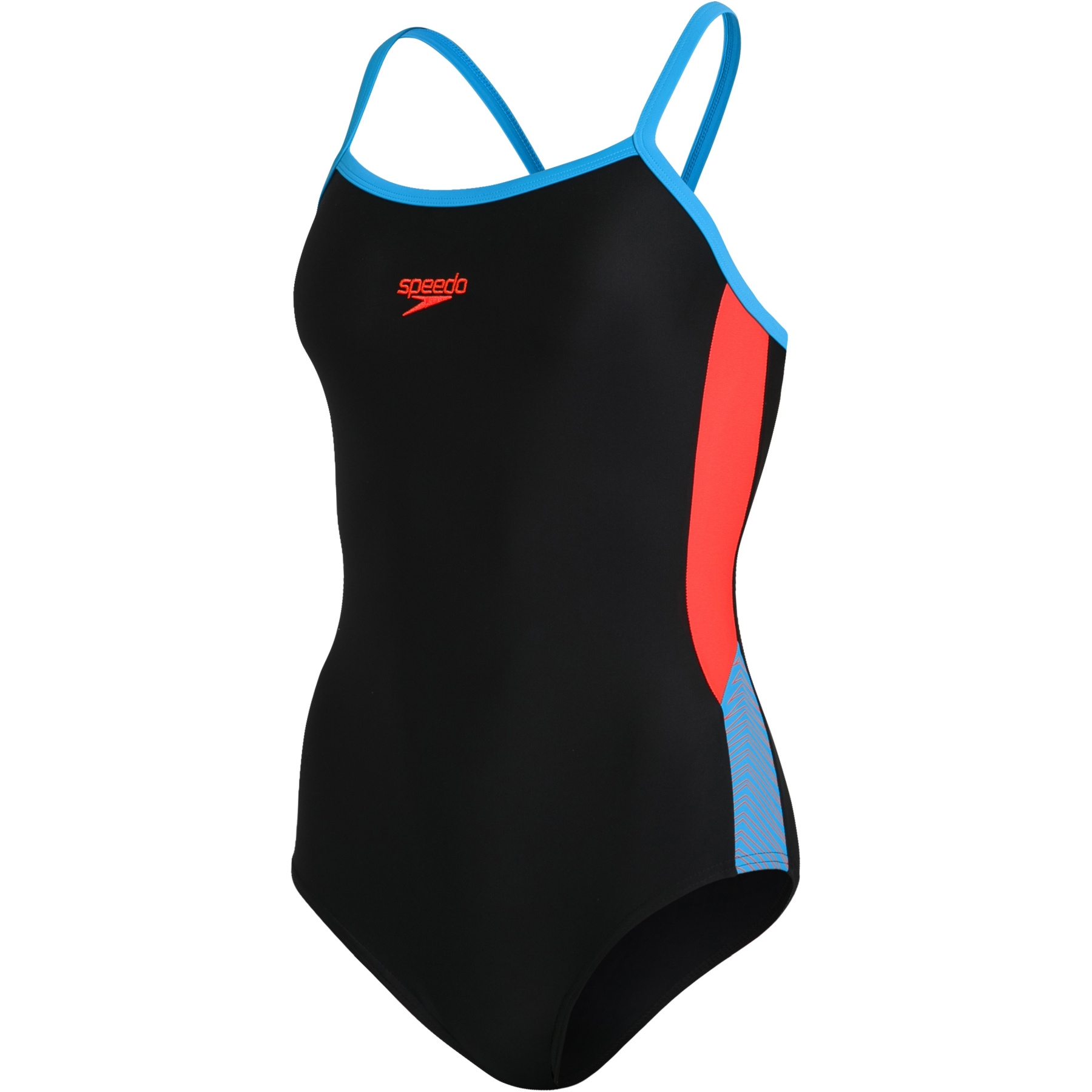 Speedo Dive Thinstrap Muscleback Bathing Suit - black/volcanic org ...