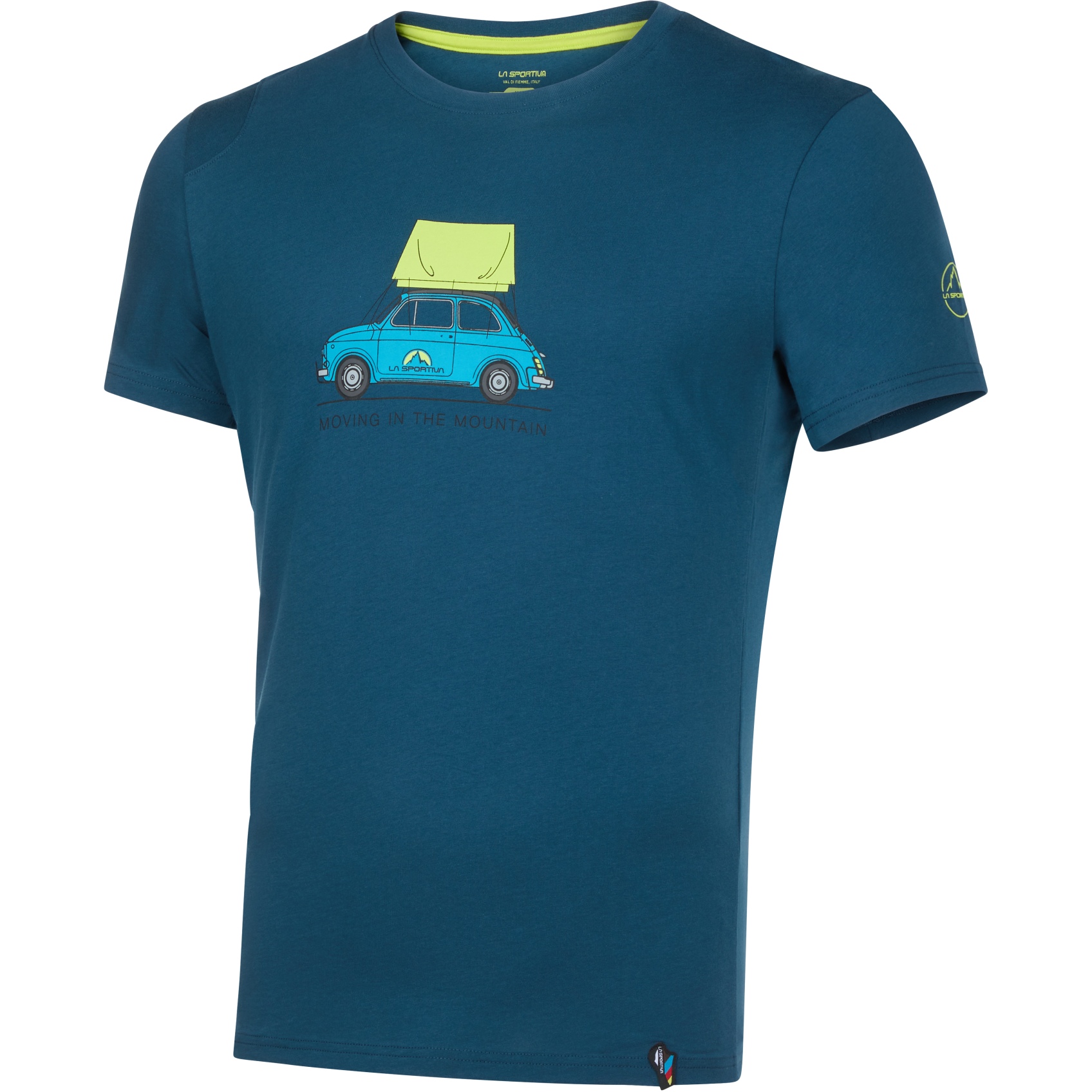 Productfoto van La Sportiva Cinquecento T-Shirt Heren - Storm Blue/Lime Punch