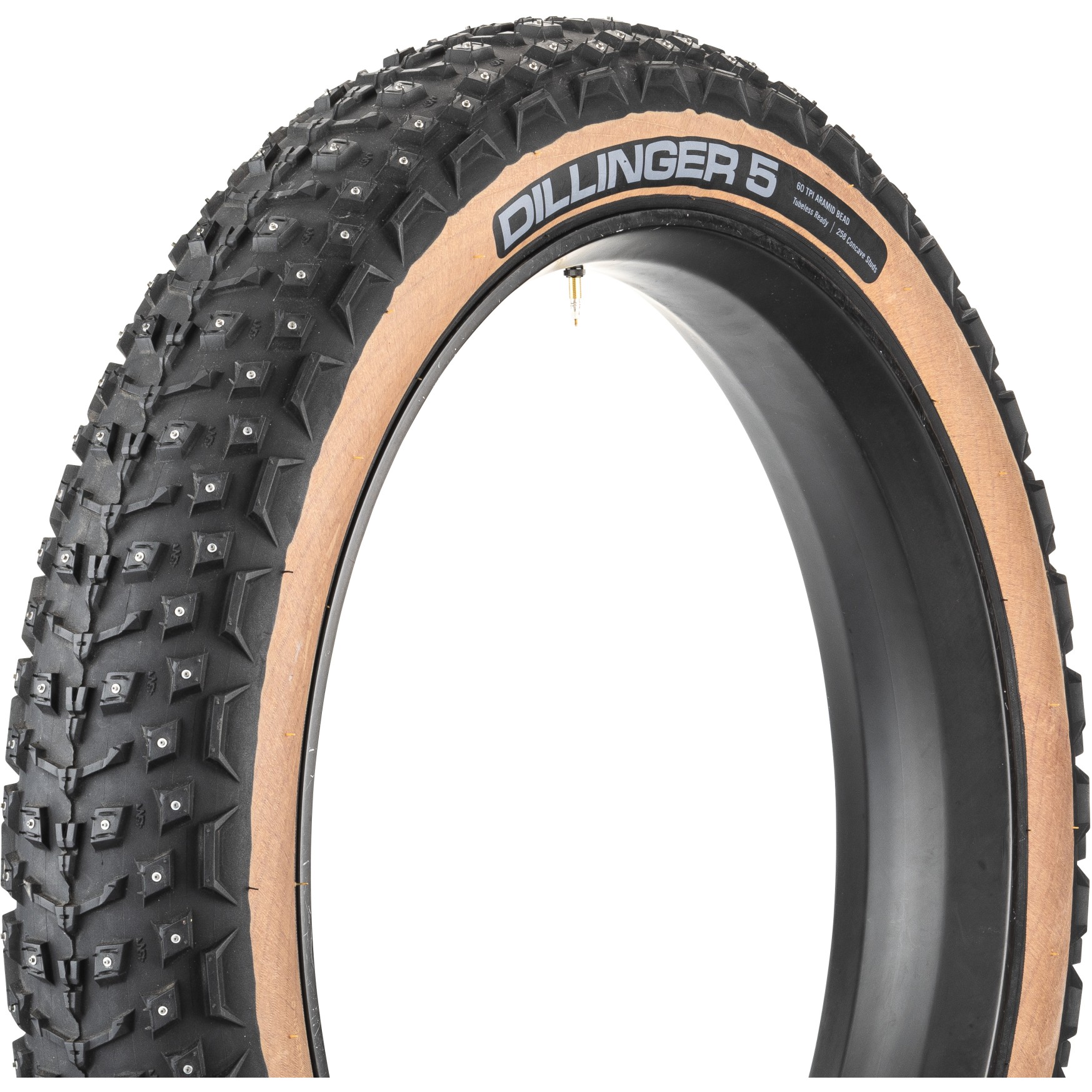 Picture of 45NRTH Dillinger 5 Fatbike Folding Tire | Skinwall | Tubeless Ready - 26x4.60&quot; / 258 Studs / 60TPI