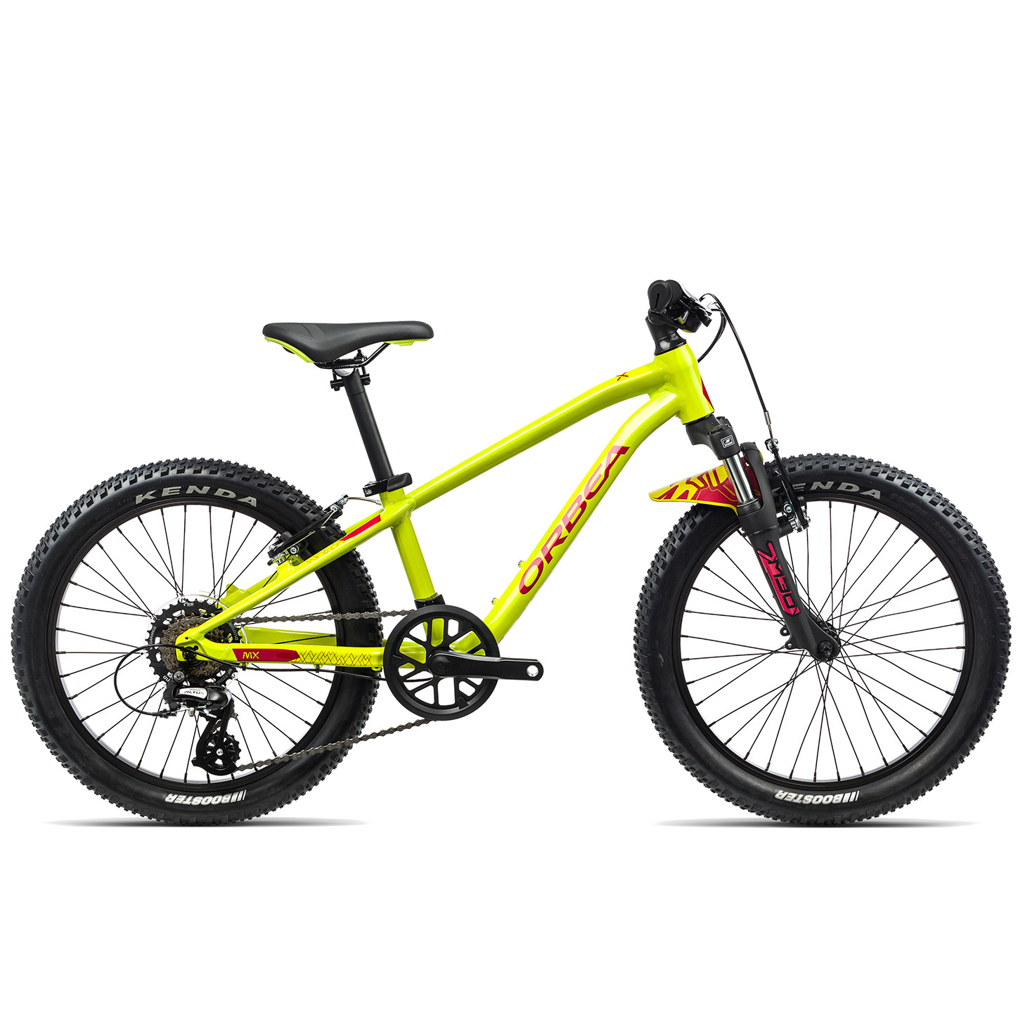 Productfoto van Orbea MX 20 XC - 20&quot; Kinder MTB - 2023 - Lime Green - Red (gloss)