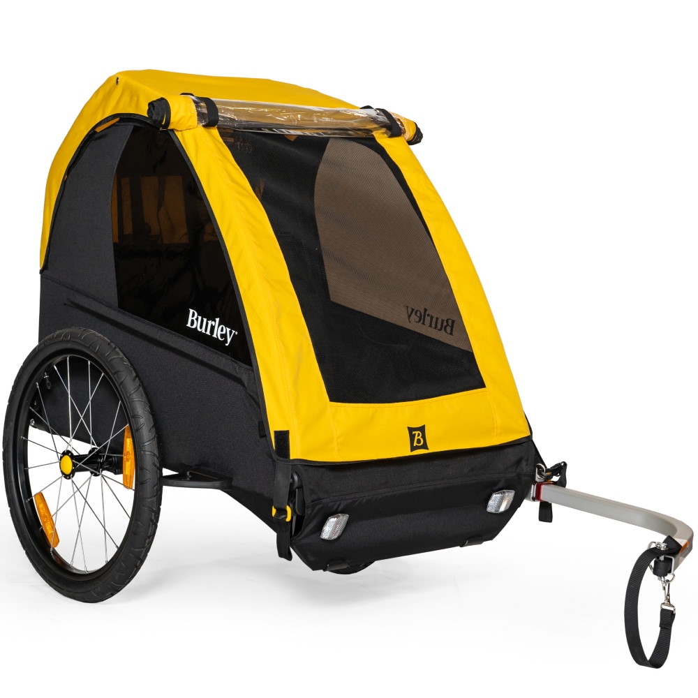 Picture of Burley Bee Double Bike Trailer for 1-2 Kids - yellow/black