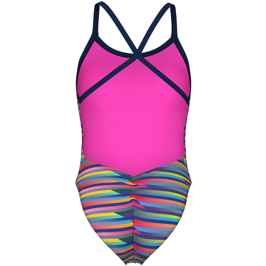 arena Performance Racing Stripe X Criss-Cross Back Swimsuit