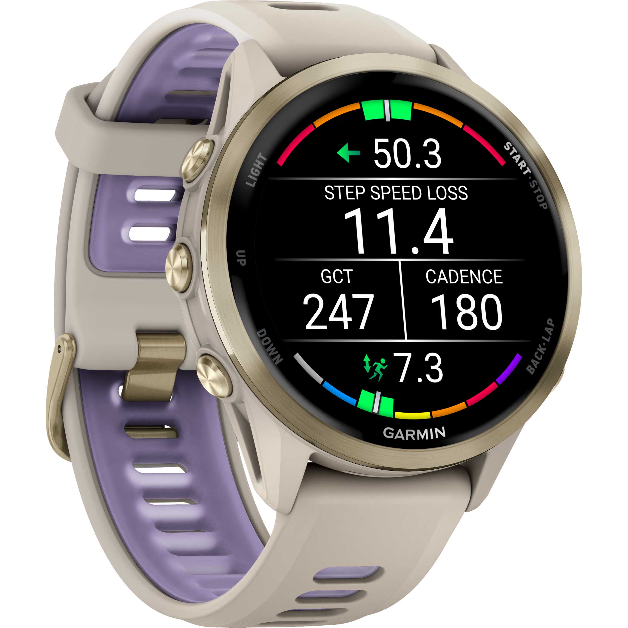 Garmin Forerunner 970 GPS Smartwatch - French Grey/Softgold