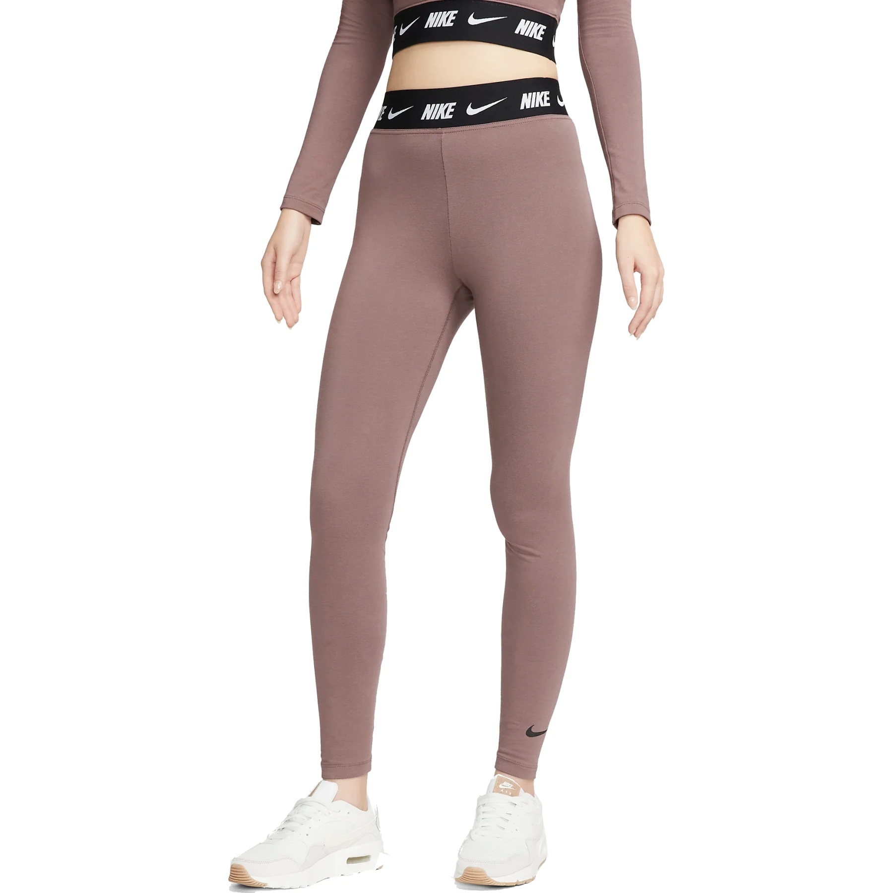 Produktbild von Nike Sportswear Club Leggings mit hohem Bund Damen - plum eclipse/black DM4651-291
