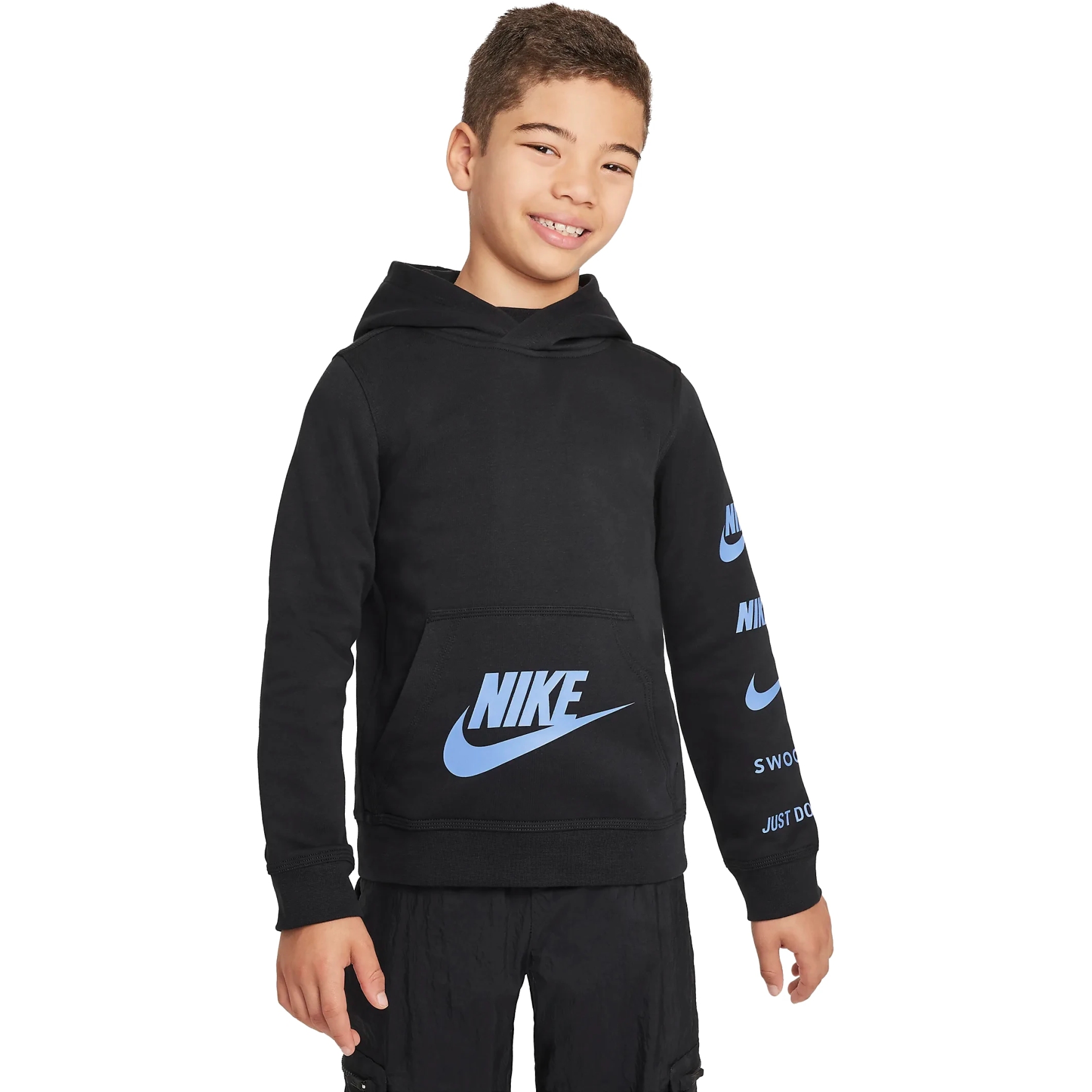 Image of Nike Sportswear Standard Issue Fleece Hoodie Kids - black FN7724-010