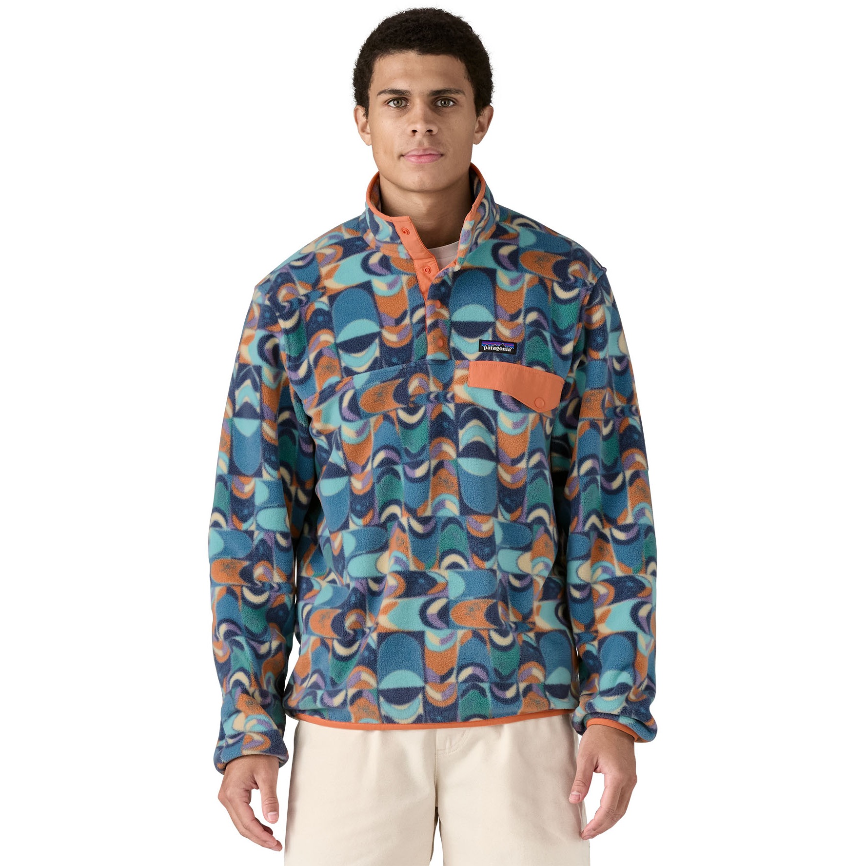 Photo produit de Patagonia Polaire Homme - Lightweight Synchilla Snap-T - Swallowtail Geo: Still Blue